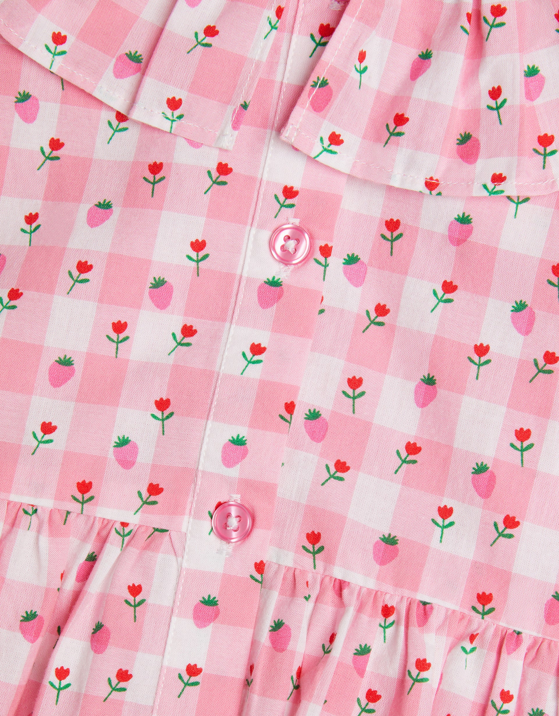 HALJINA - CHECK STRAWBERRY DRESS