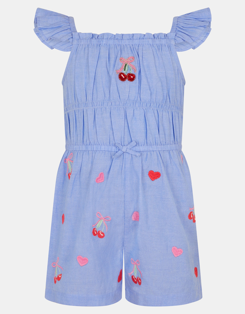 KOMBINEZON - EMB CHERRY HEART PLAYSUIT