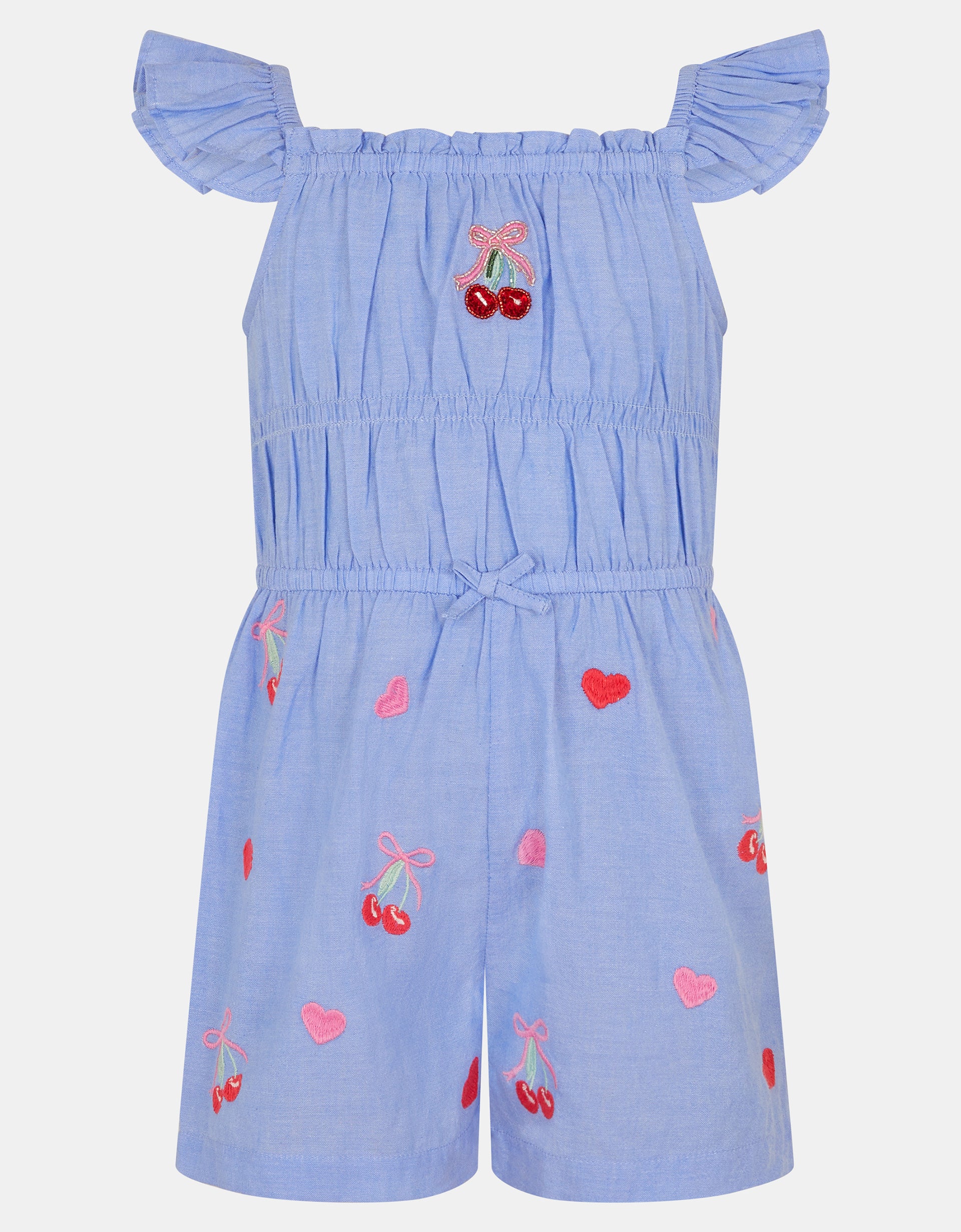 KOMBINEZON - EMB CHERRY HEART PLAYSUIT