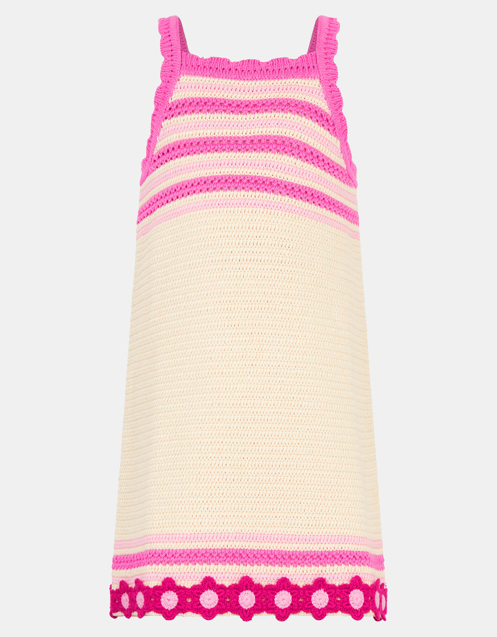 HALJINA - FLOWER TRIM CROCHET KNIT