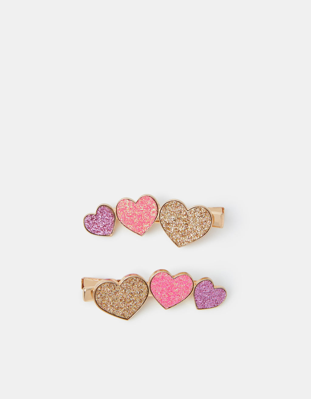 SET ŠNALA - GLITTER HEART CLIPS