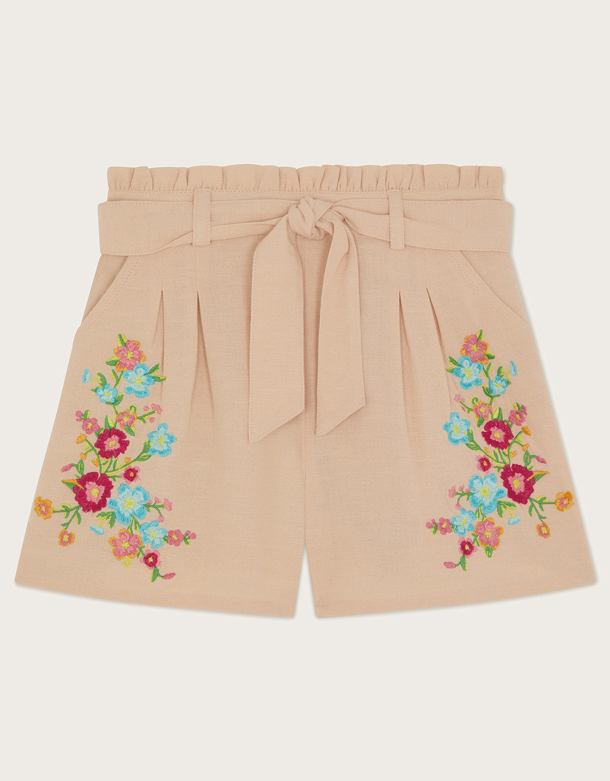 SORTS - LINEN EMB PAPERBAG SHORTS