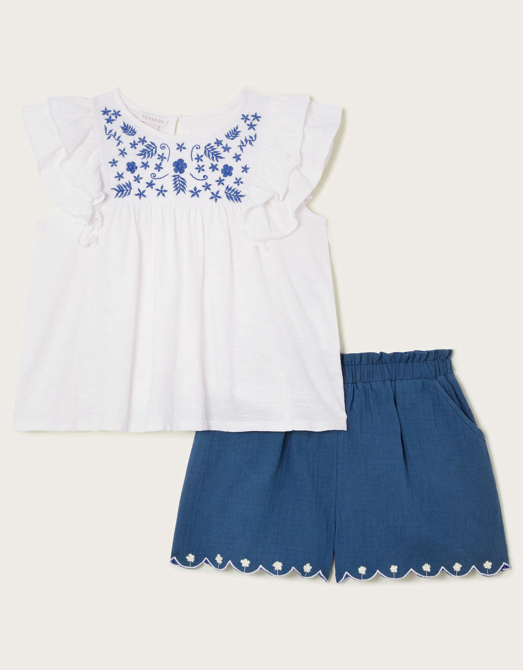 SET - EMBROIDERED TOP&SHORT SET