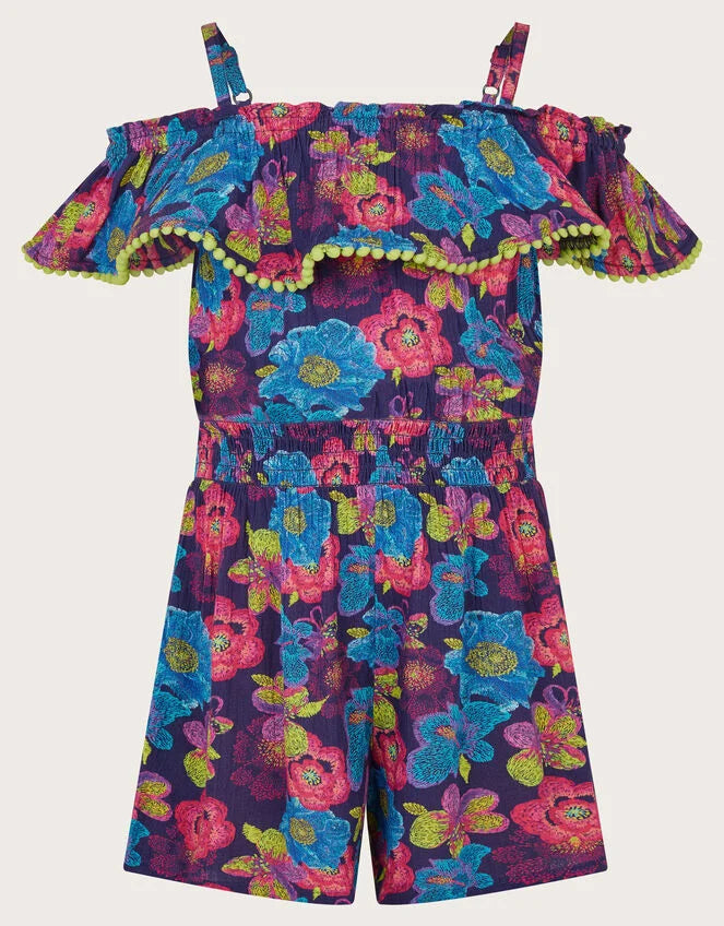 KOMBINEZON - SKETCHY FLORAL PLAYSUIT