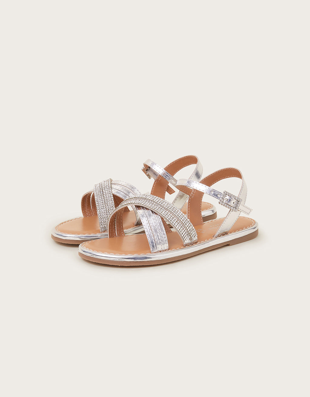 SANDALE - SILVER DIAMANTE SANDAL