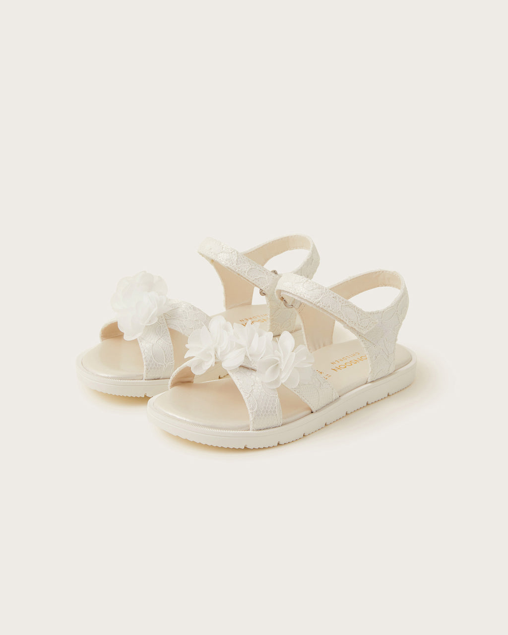 SANDALE - IVORY LACE CORSAGE SANDAL