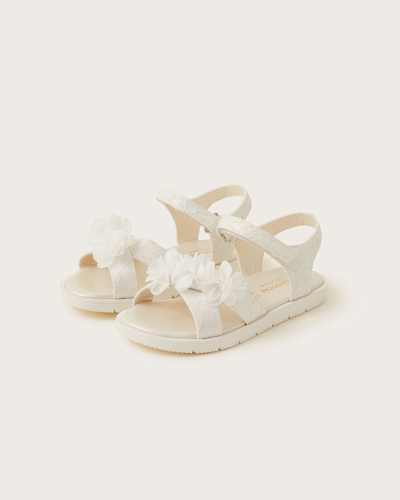 SANDALE - IVORY LACE CORSAGE SANDAL