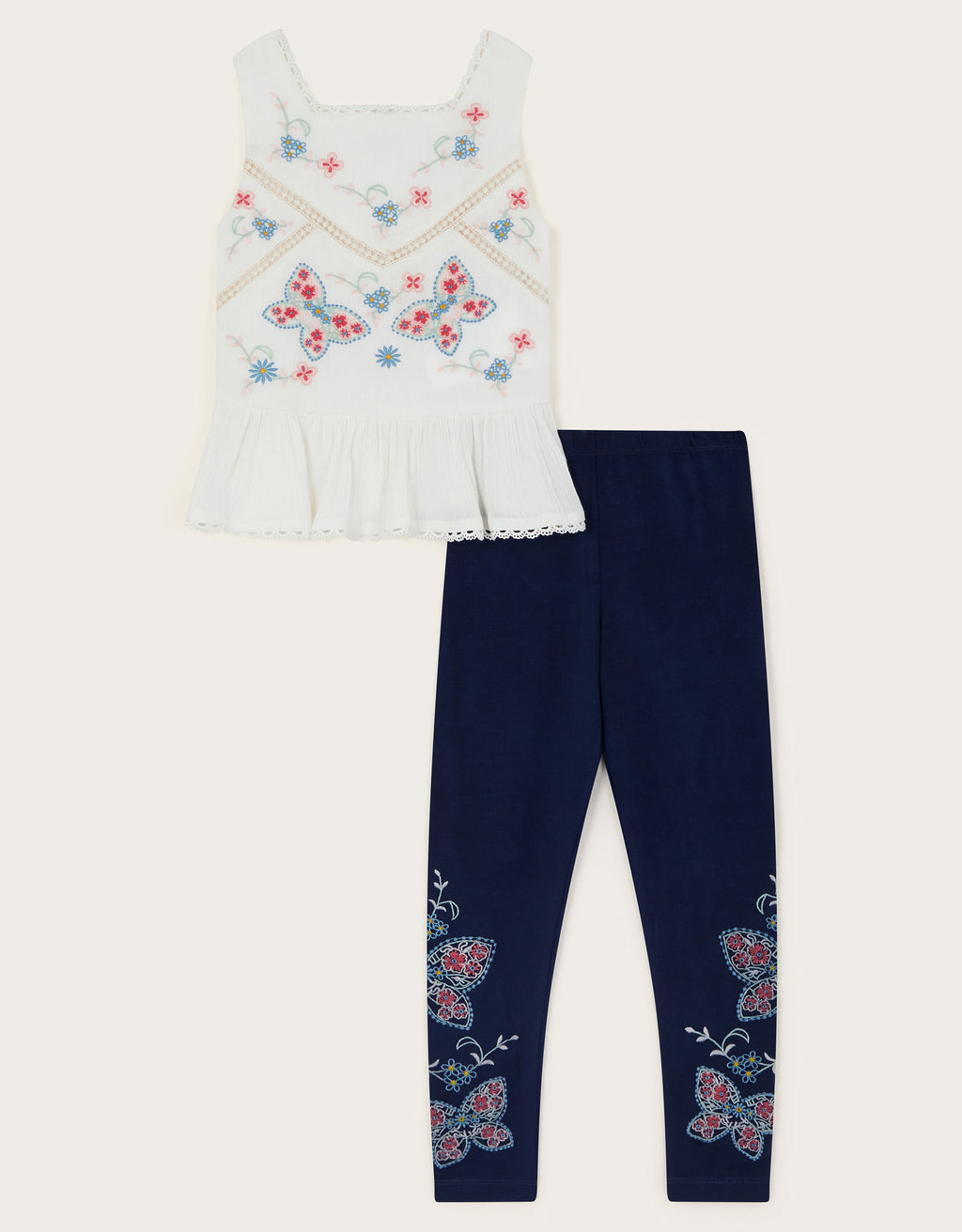 SET - BUTTERFLY EMBROIDERED SET