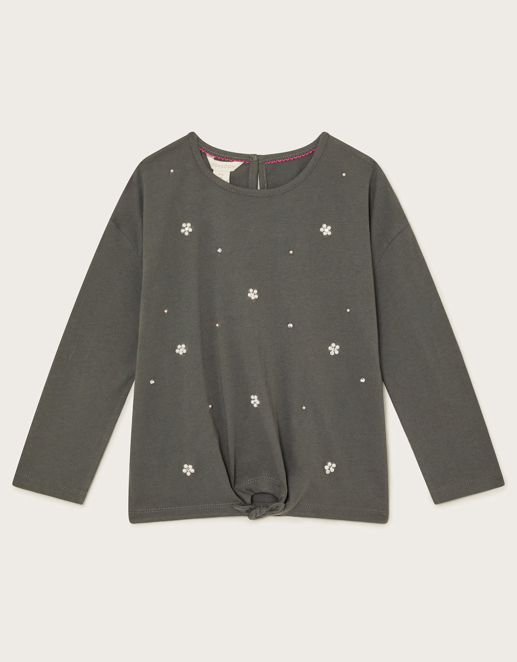 MAJICA - EMBELLISHED TIE FRONT TEE