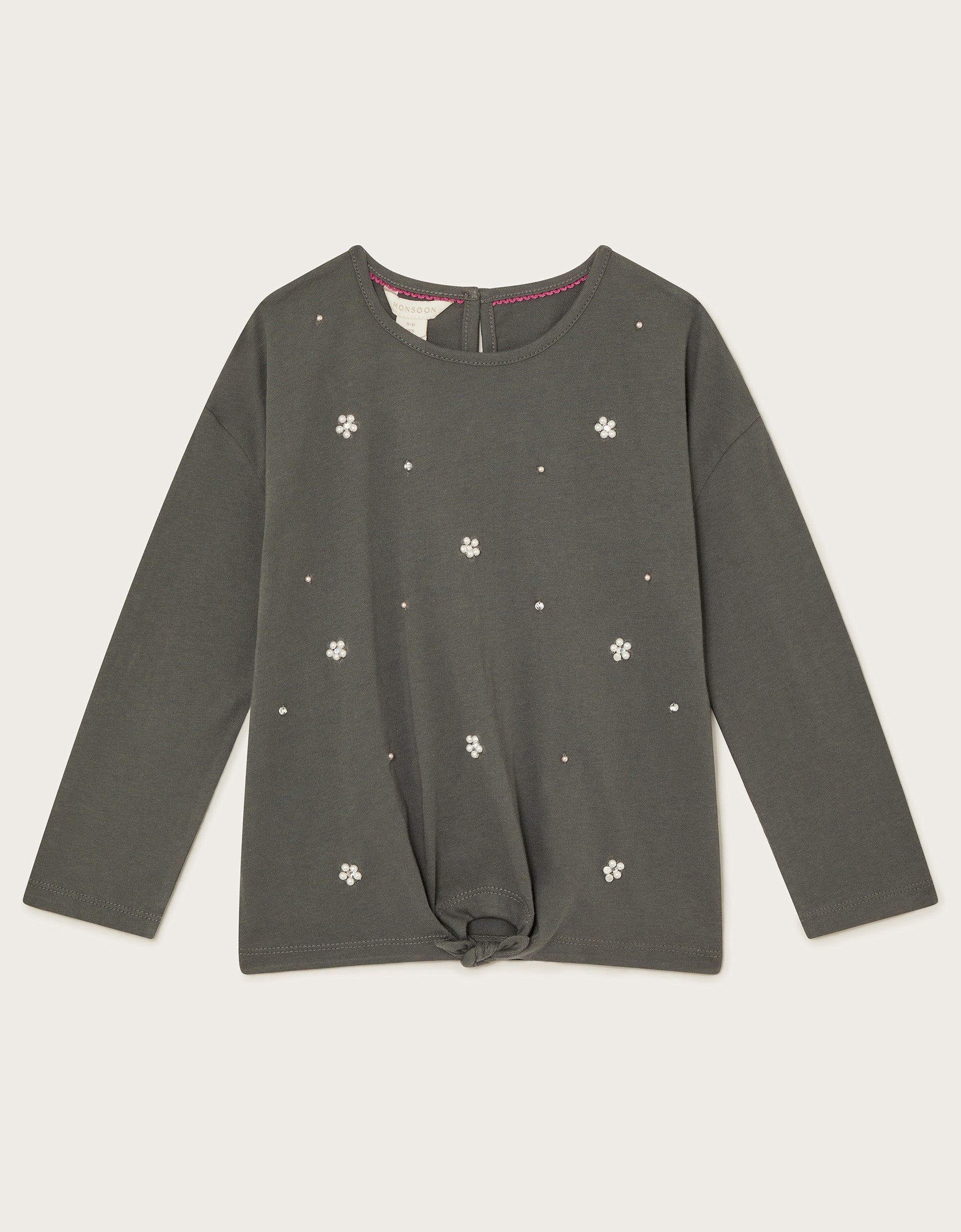 MAJICA - EMBELLISHED TIE FRONT TEE