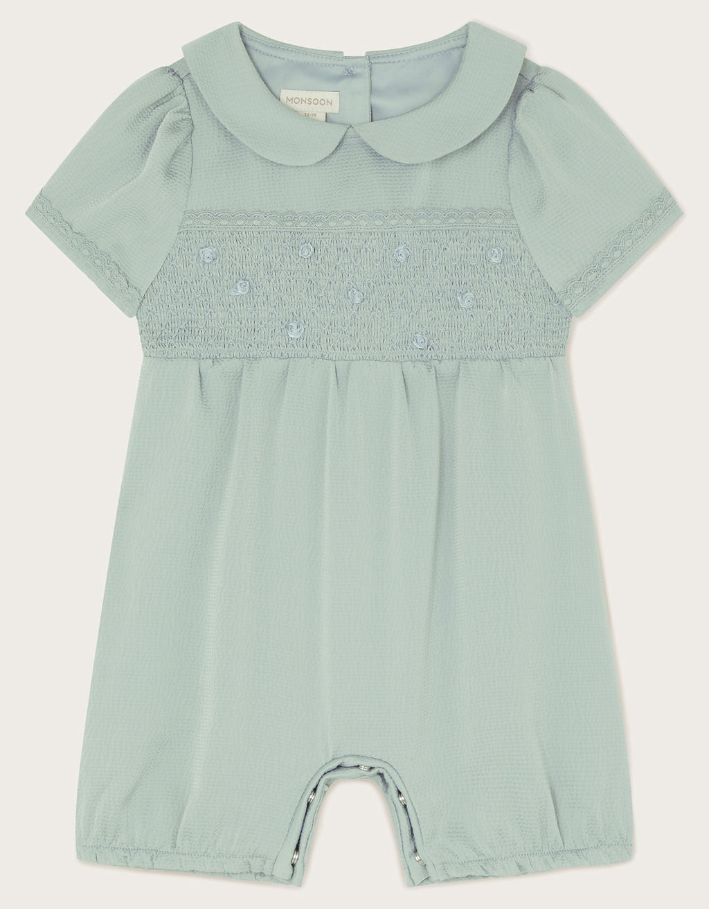 KOMBINEZON - BABY SATIN SMOCKED ROMPER