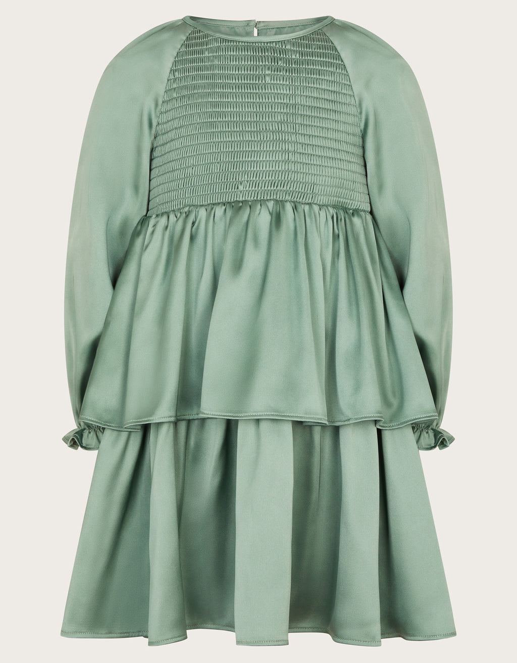 HALJINA - TIERED SATIN SMOCK DRESS
