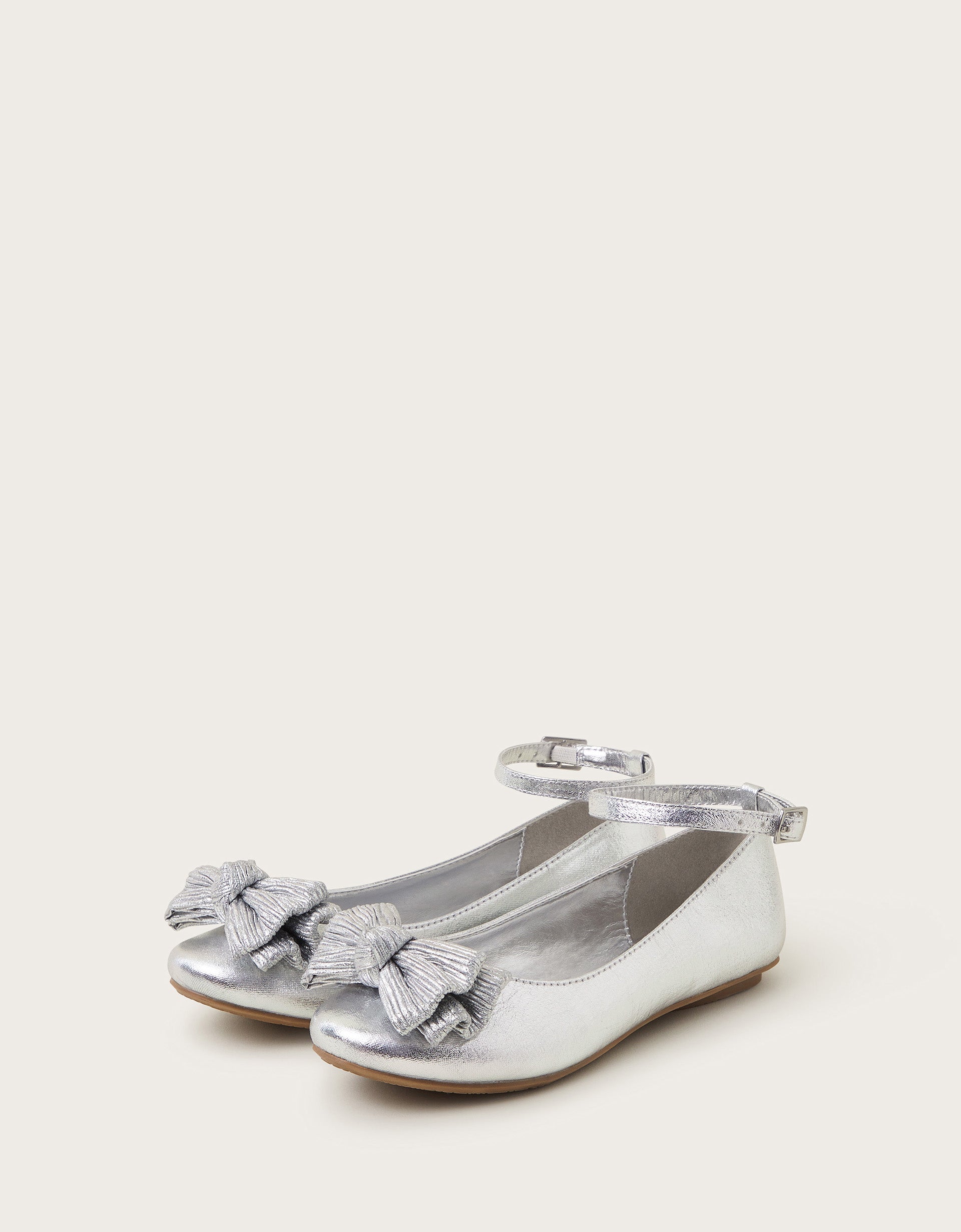 BALETANKE - SILVER FLAT PLEATED BOW