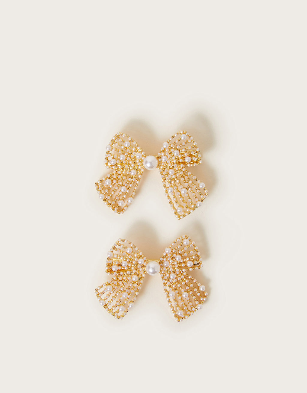 SET SNALA - 2PK PEARLY BOW CLIPS