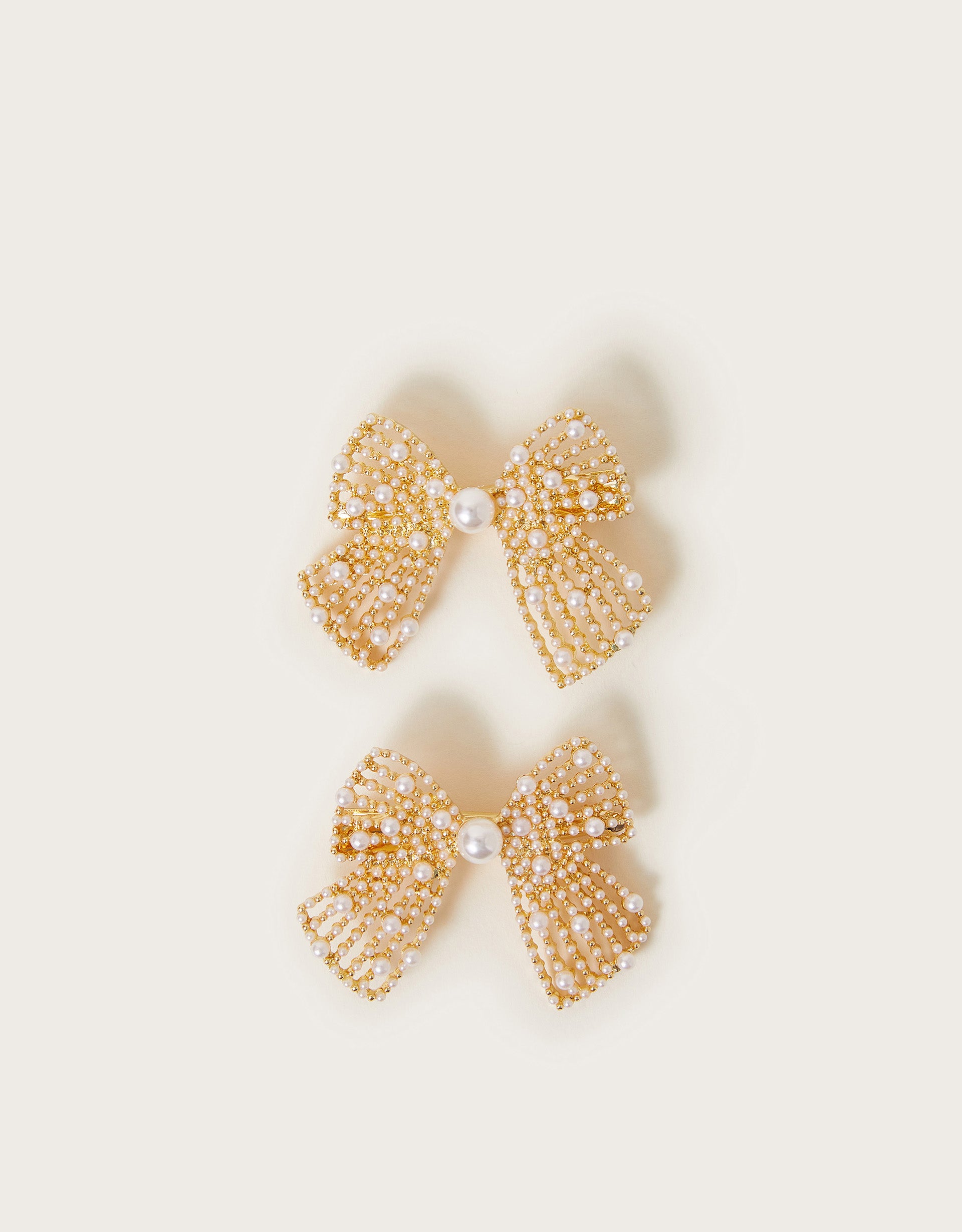 SET SNALA - 2PK PEARLY BOW CLIPS