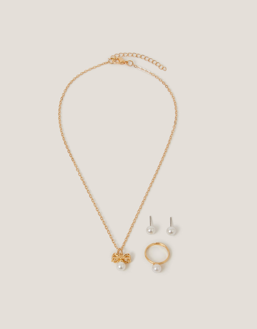 SET NAKITA - PEARL PENDANT BOW JWL SET