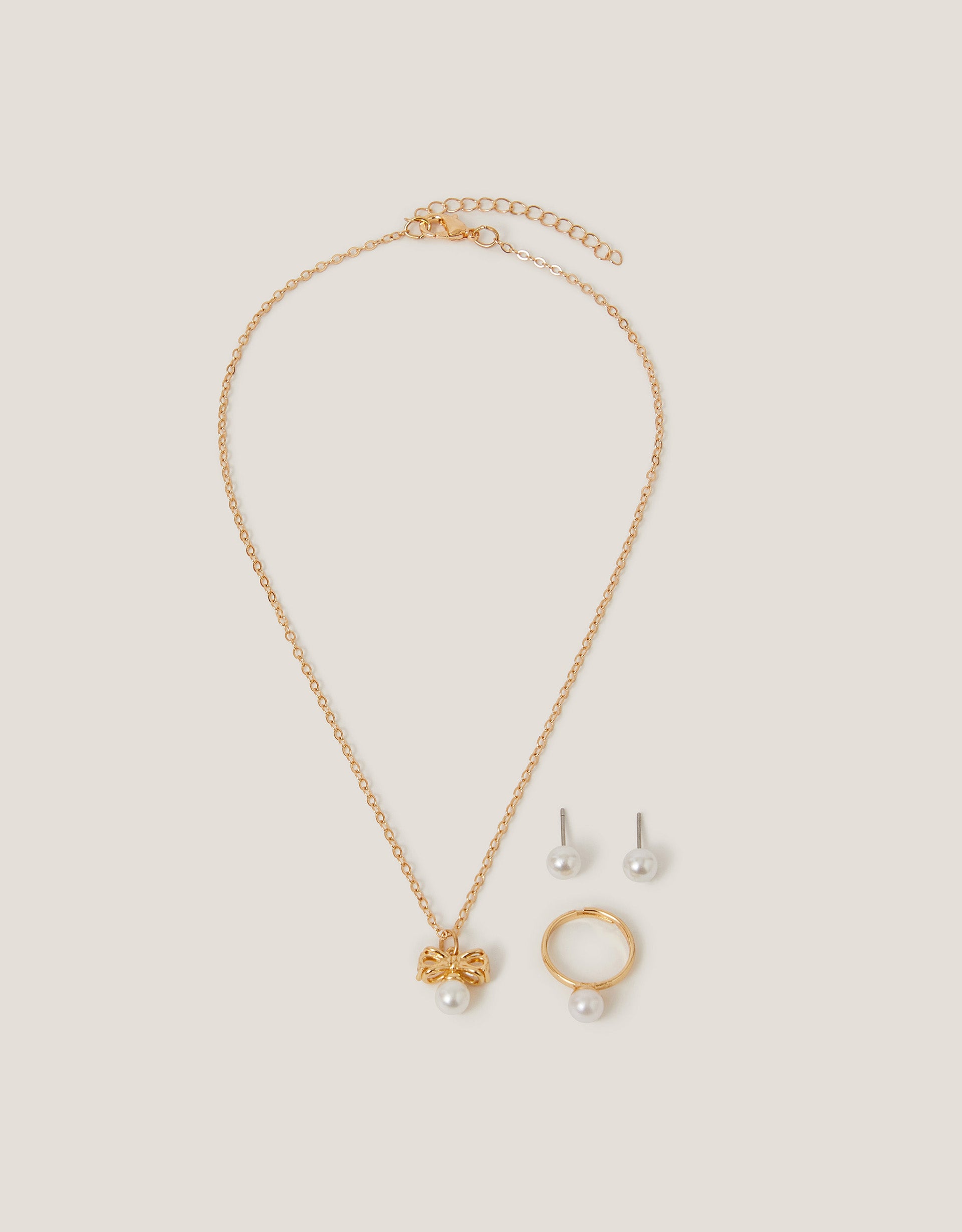 SET NAKITA - PEARL PENDANT BOW JWL SET