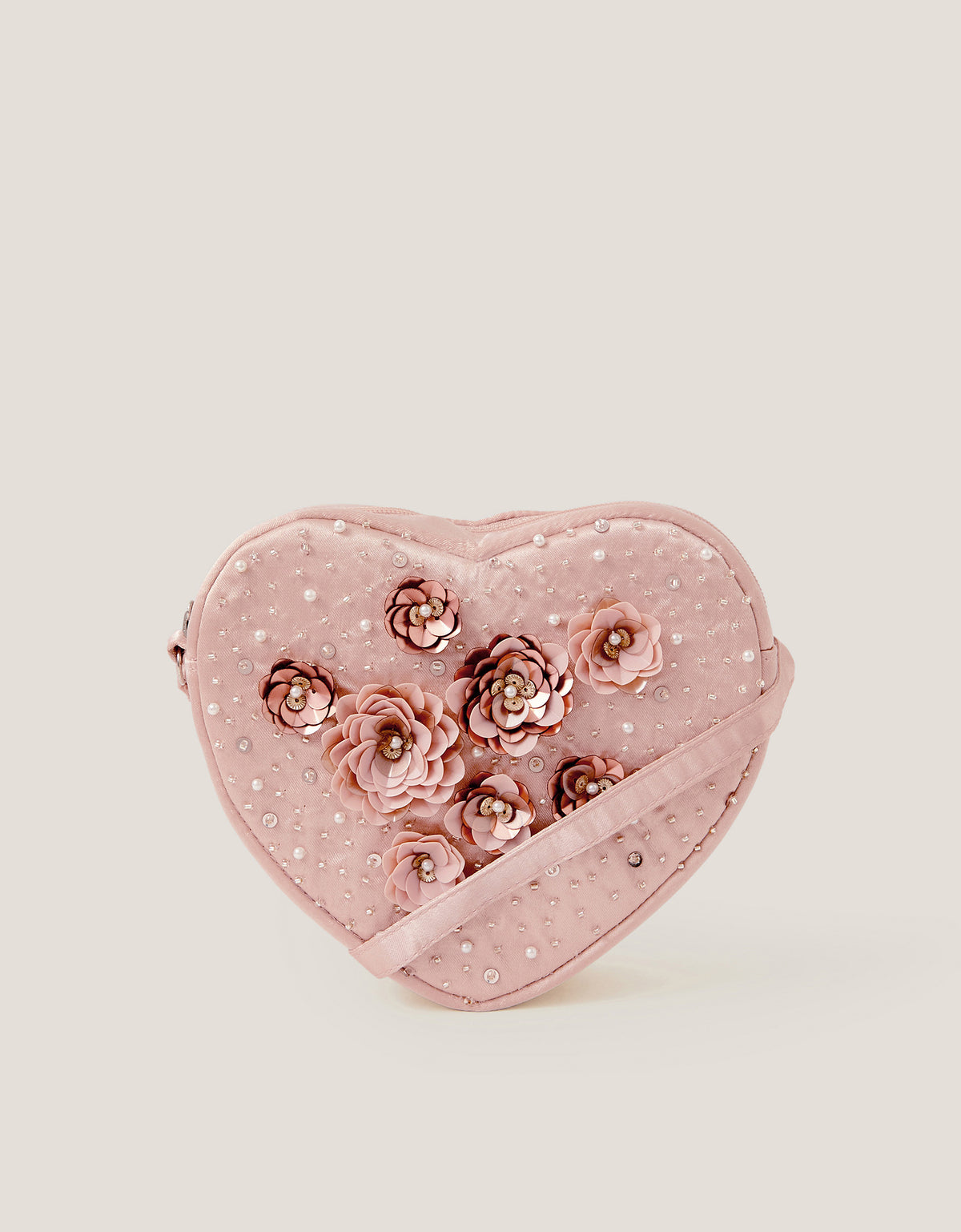 TORBA - SEQUIN FLOWER HEART BAG