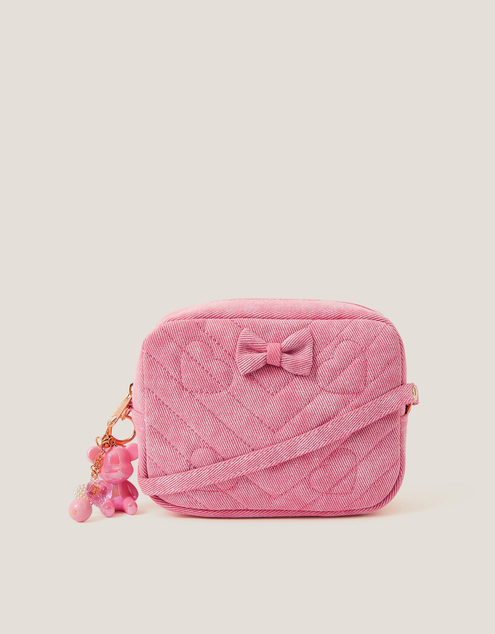 TORBA - QUILTED DENIM HEART BAG