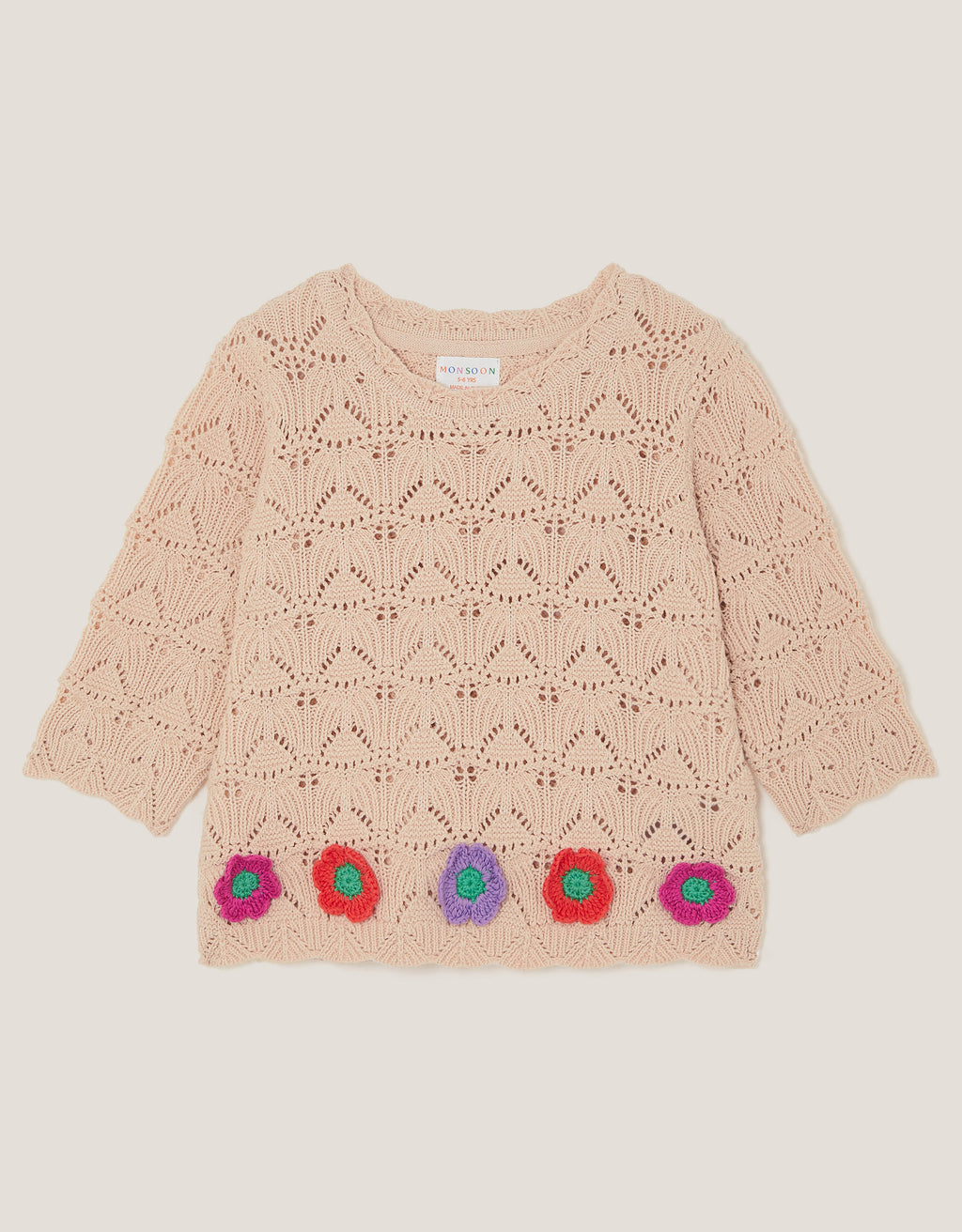 BLUZA - CROCHET FLOWER 3/4 SLEEVE