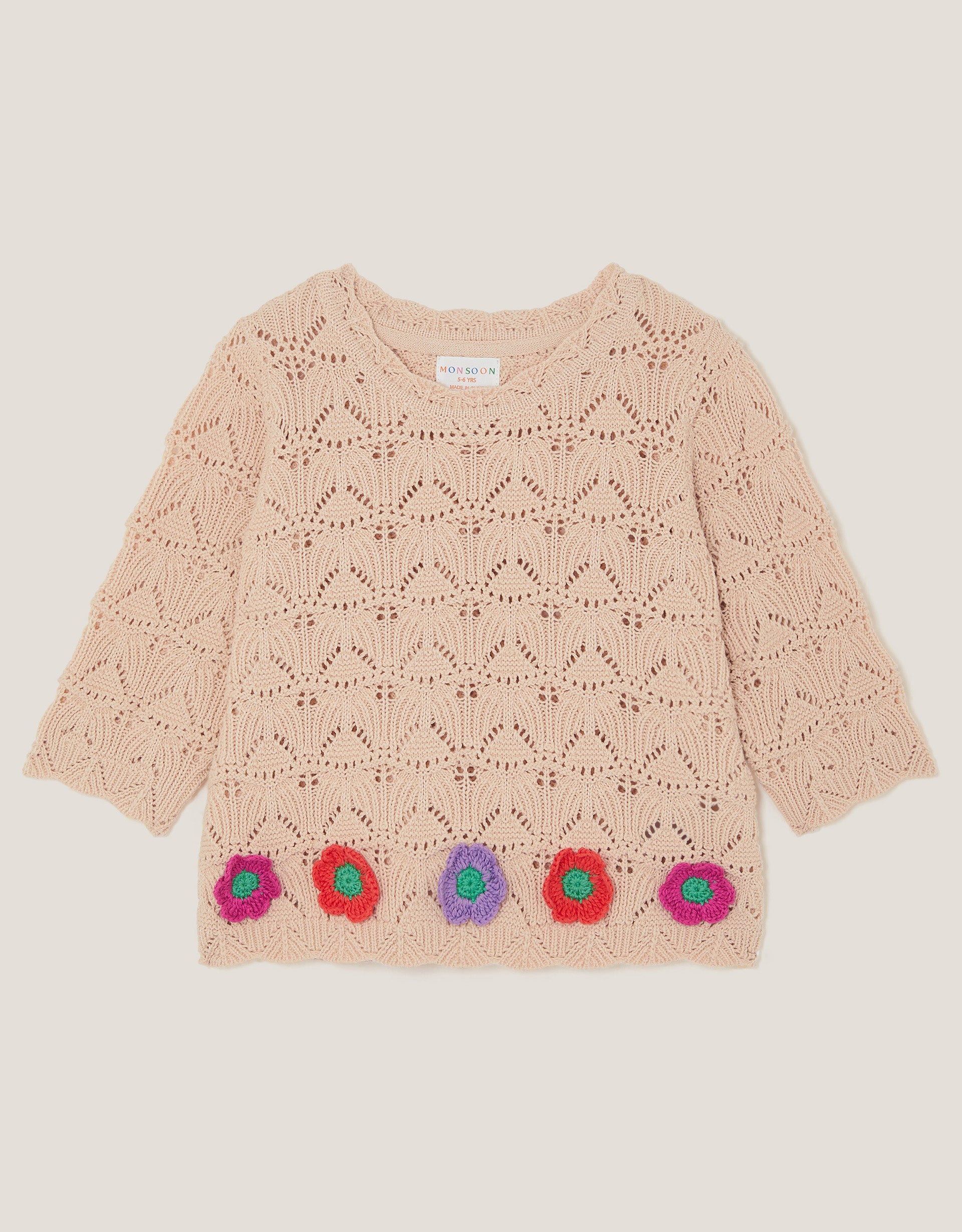 BLUZA - CROCHET FLOWER 3/4 SLEEVE
