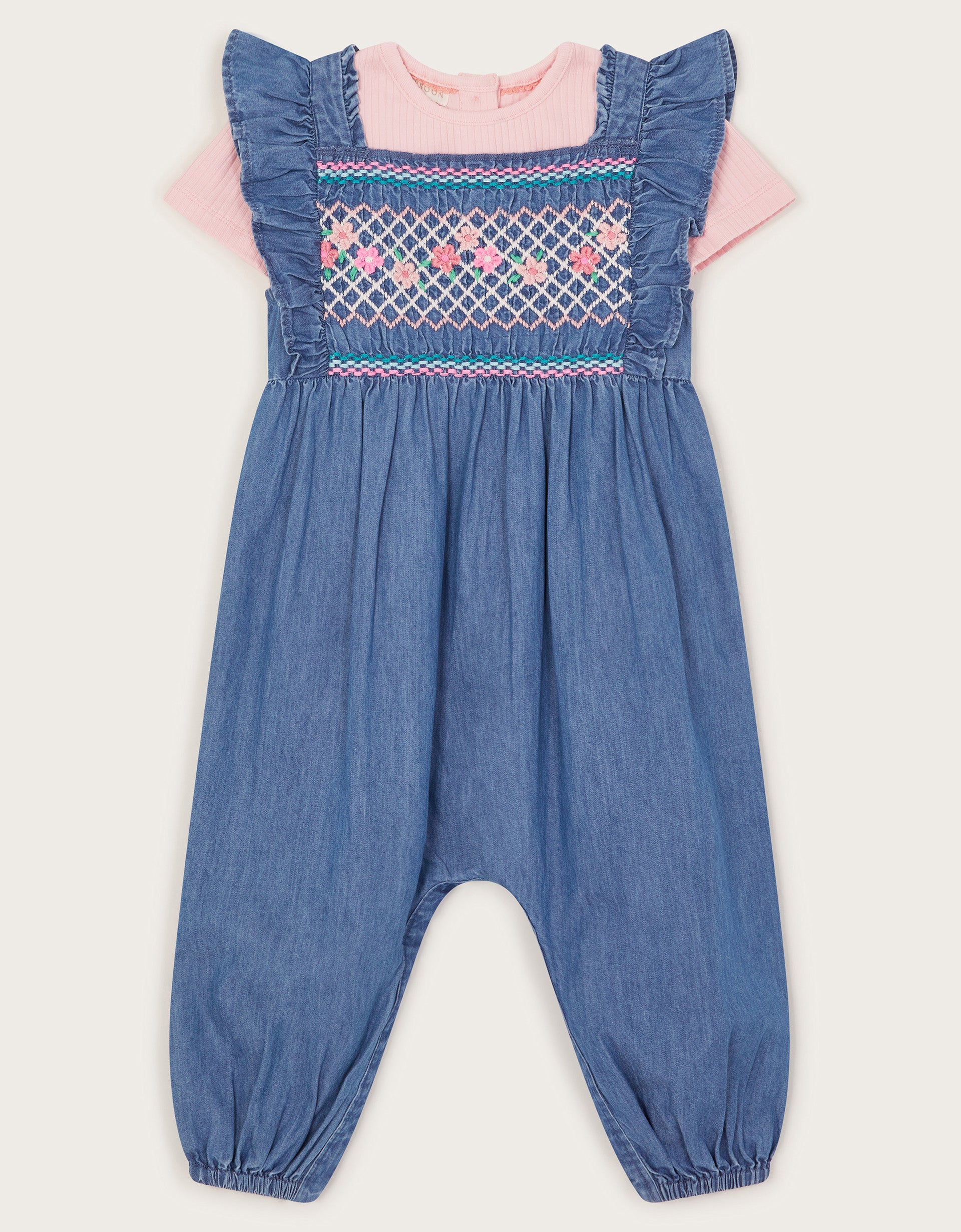 KOMBINEZON - BABY CHAMBRAY EMB DENIM R