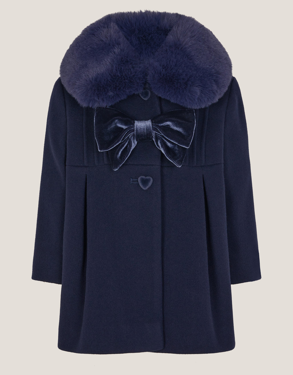 KAPUT - BABY NAVY VELVET BOW TRIM