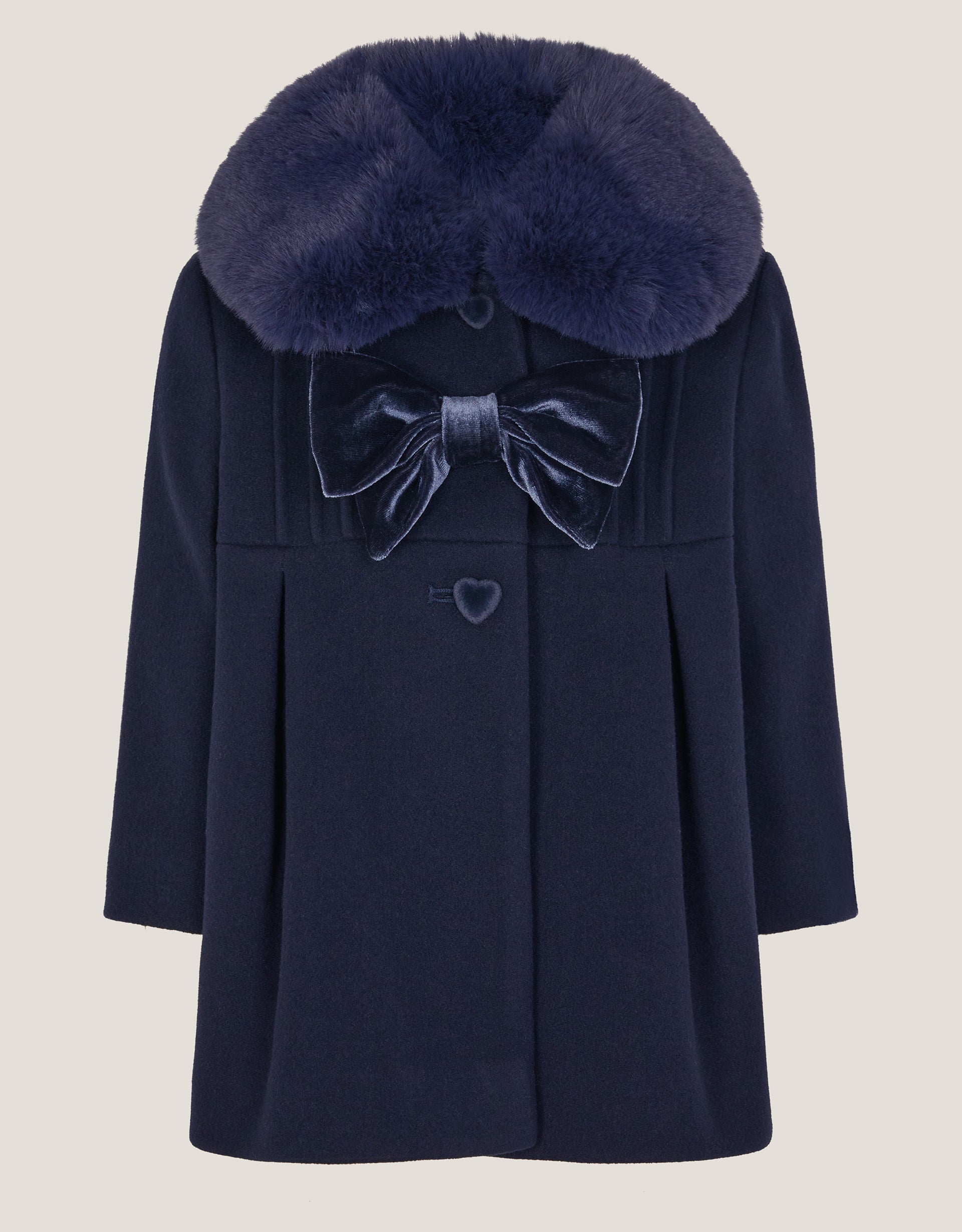 KAPUT - BABY NAVY VELVET BOW TRIM