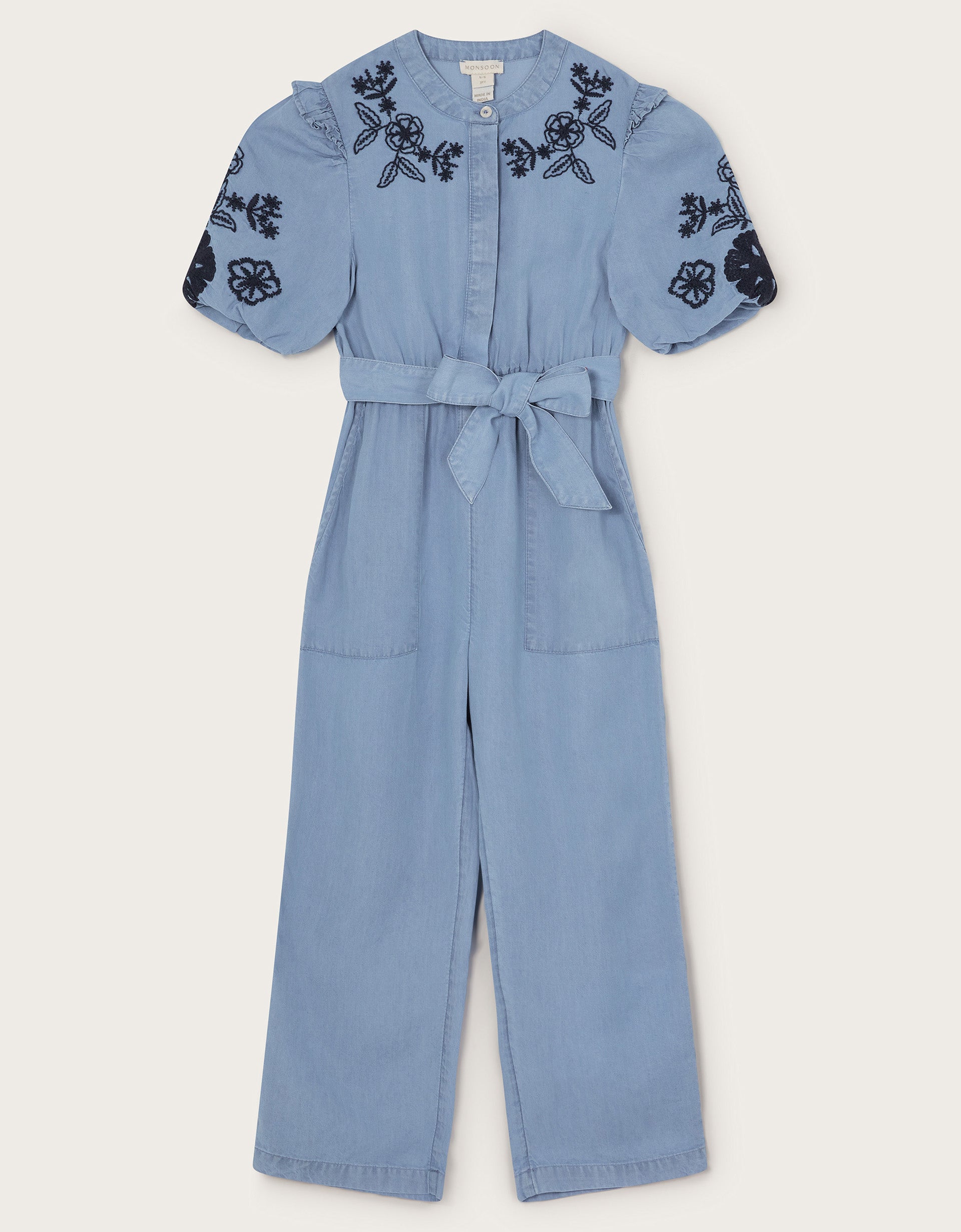 KOMBINEZON - CHAMBRAY EMB PLAYSUIT