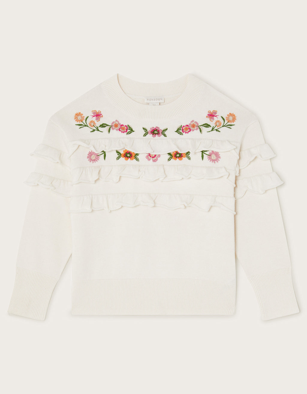 DŽEMPER - EMB FRILL KNITTED JUMPER