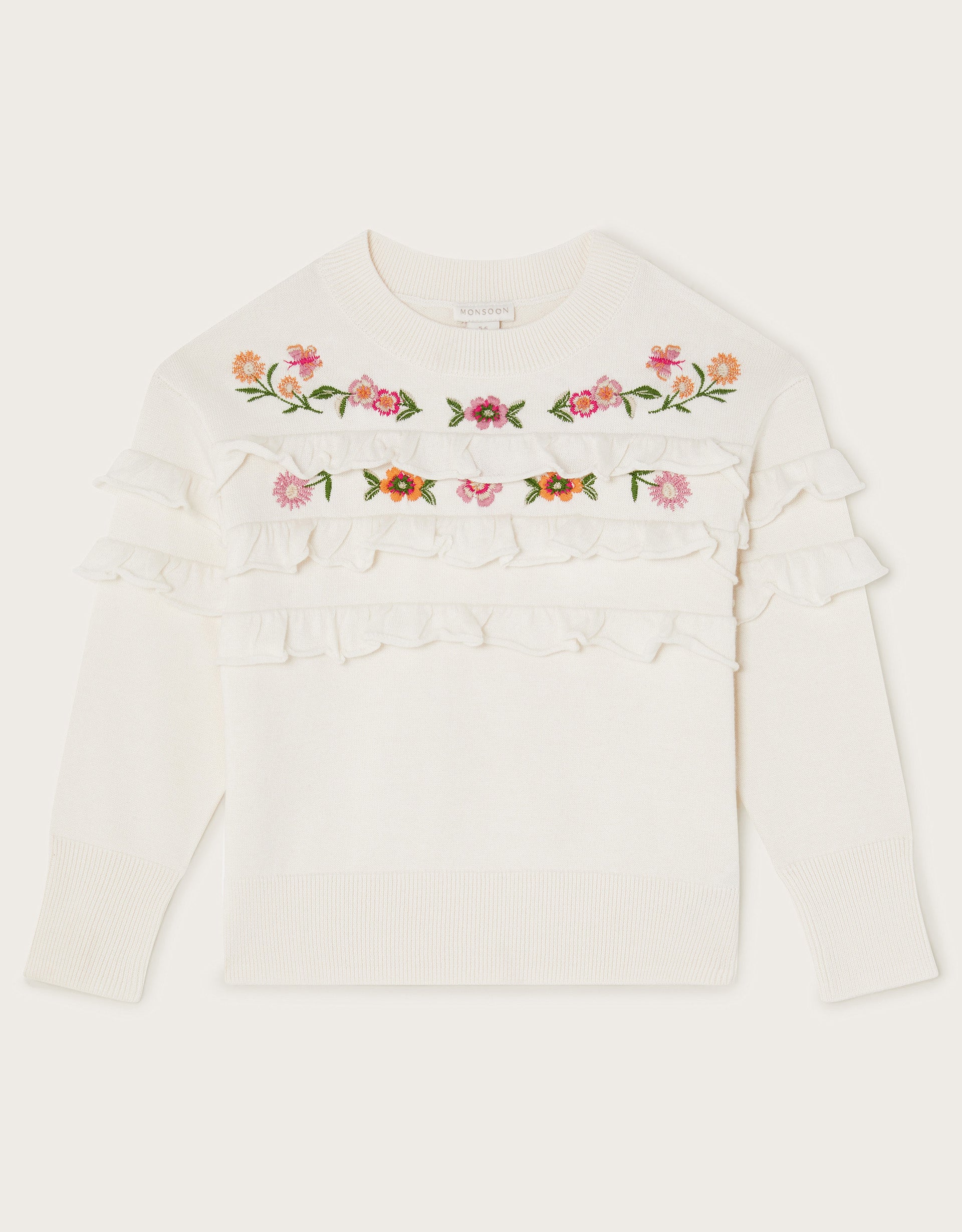 DŽEMPER - EMB FRILL KNITTED JUMPER