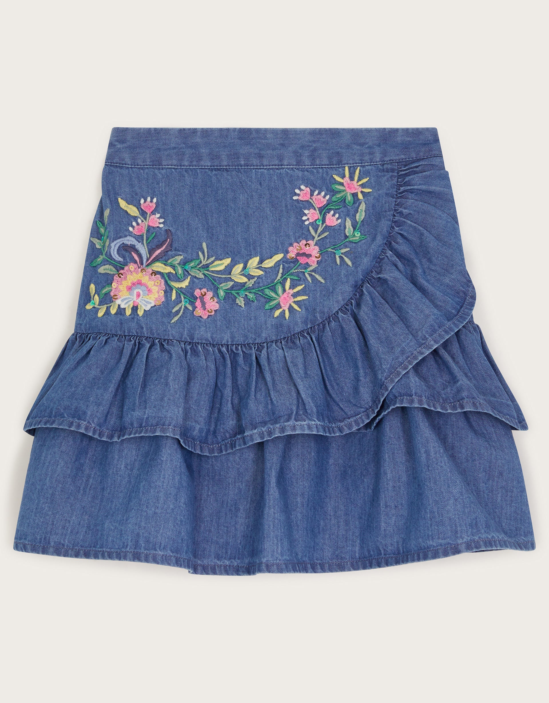 SUKNJA - CHAMBRAY EMBROIDERED SKIR