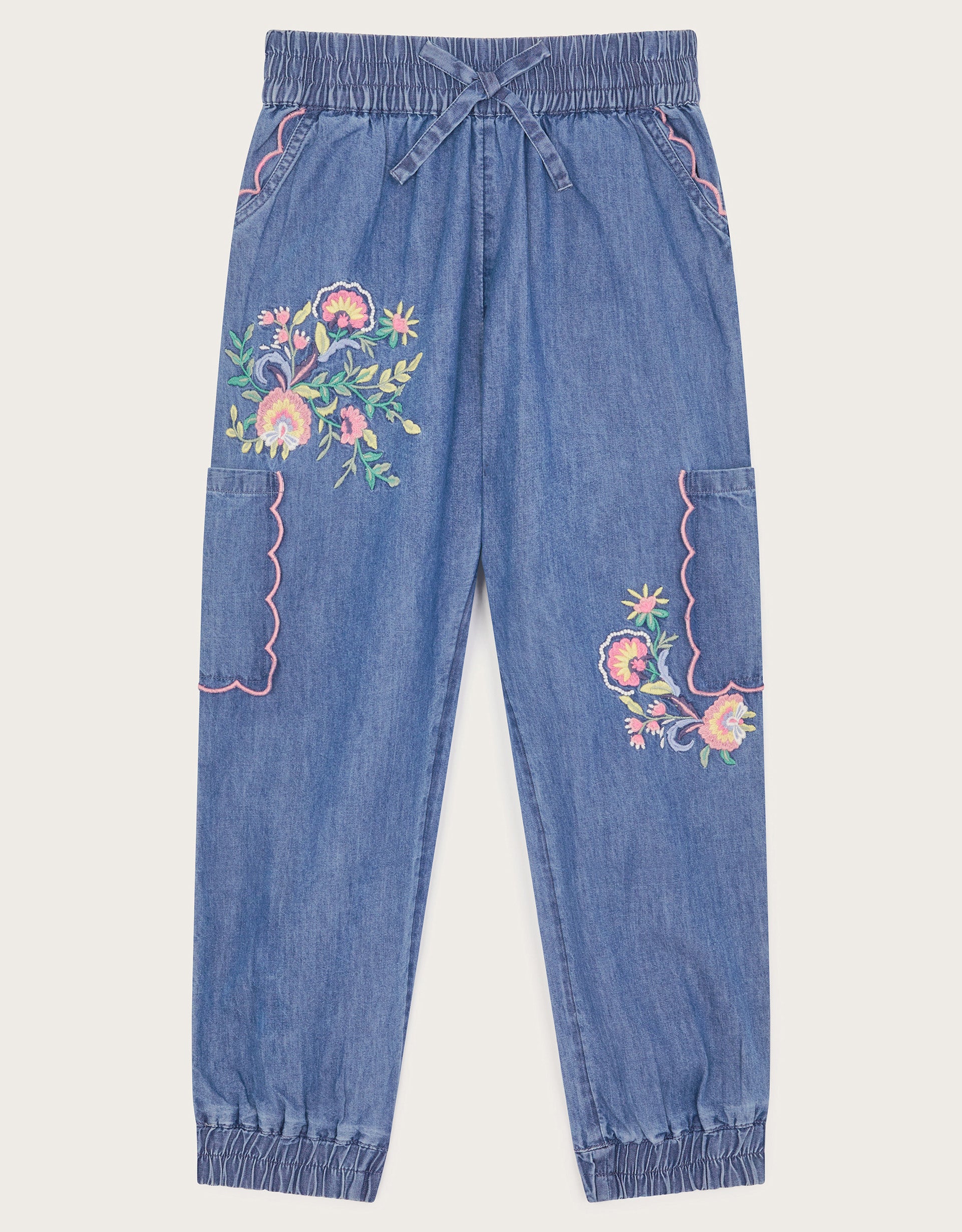 PANTALONE - EMB CHAMBRAY CARGO TROUSE