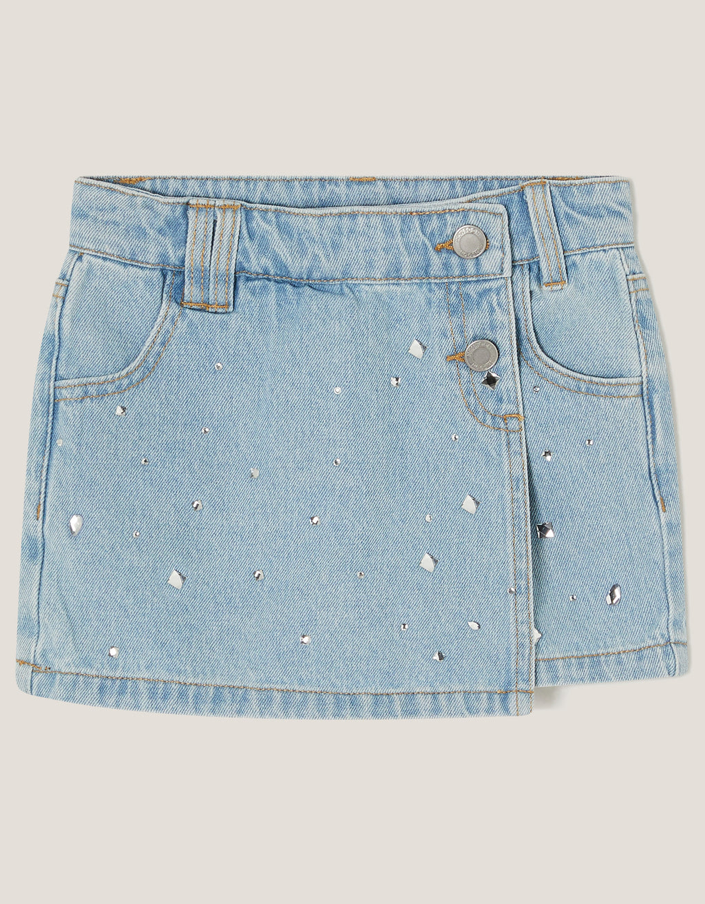 SORTS - EMBELLISHED DENIM SKORT