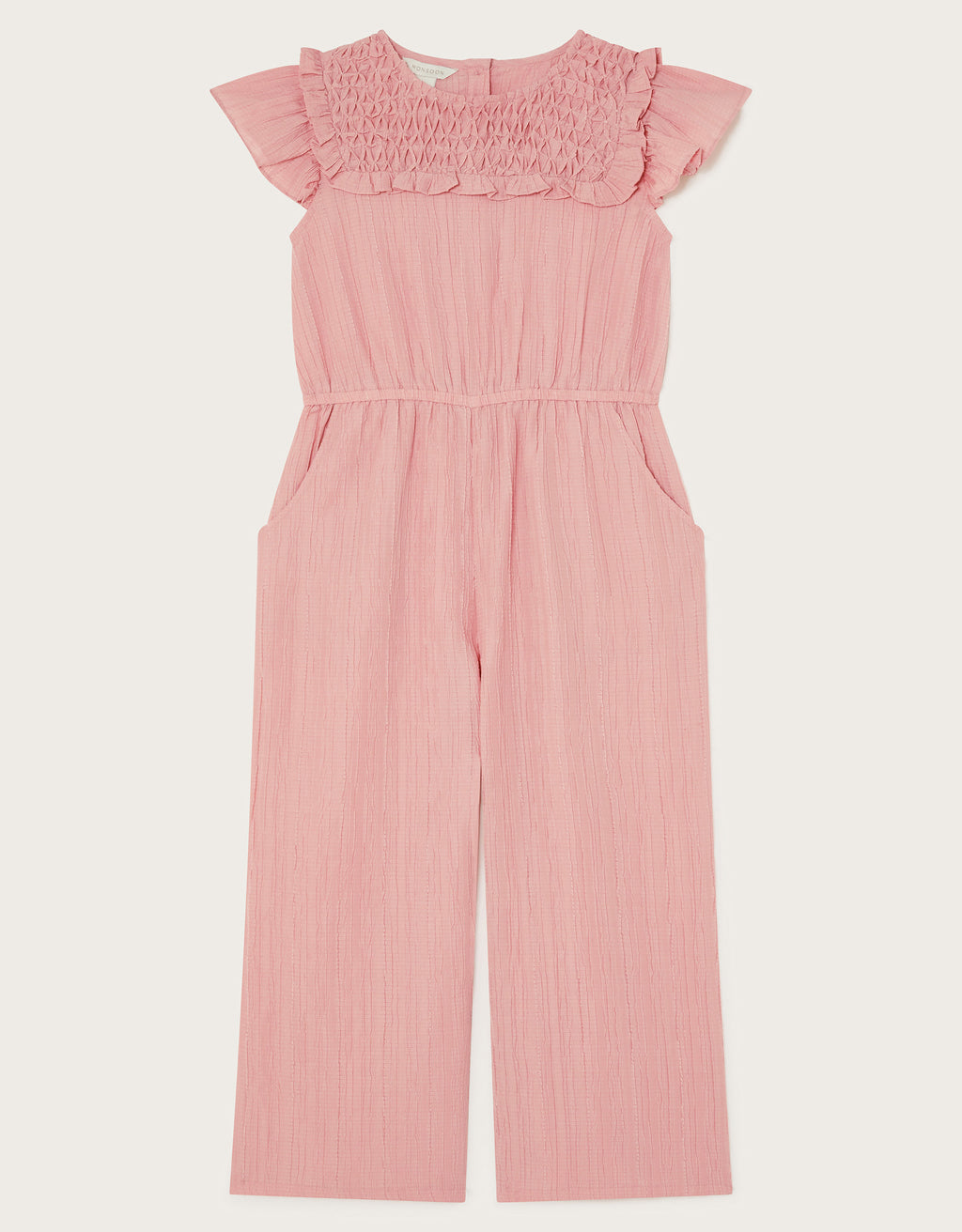 KOMBINEZON - SMOCKED TEXTURED JUMPSUIT