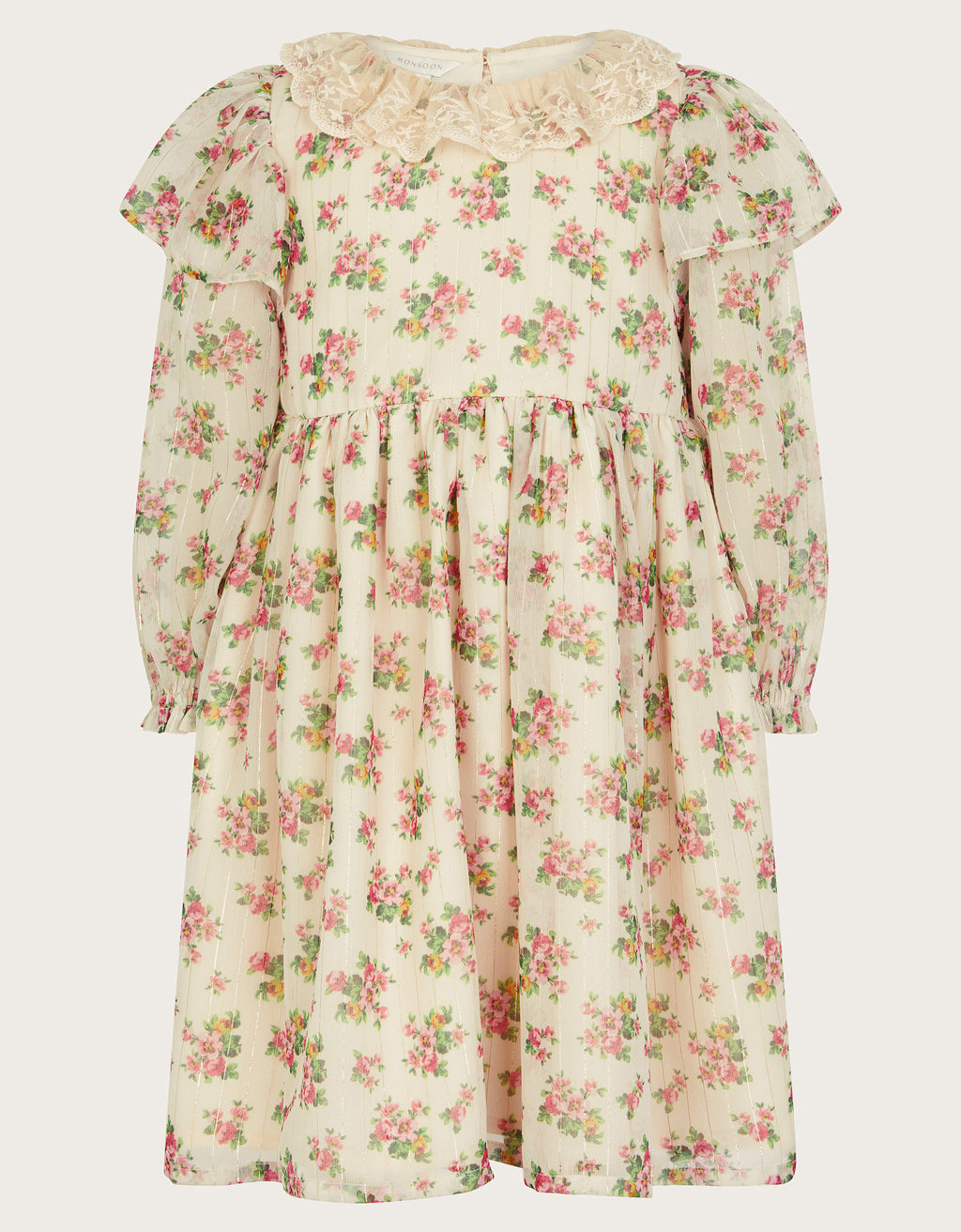 HALJINA - LS FLORAL SPARKLE STRIPE
