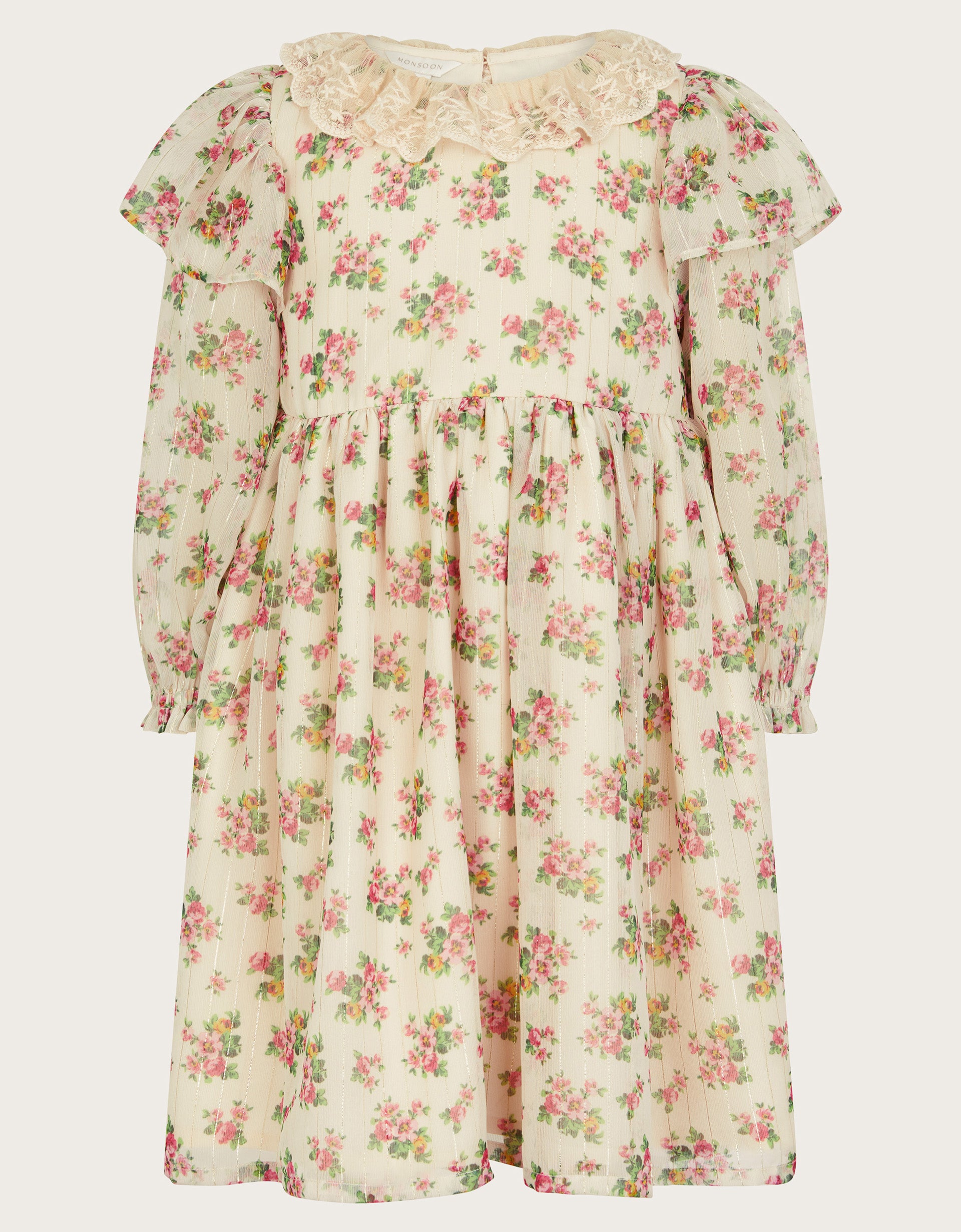 HALJINA - LS FLORAL SPARKLE STRIPE