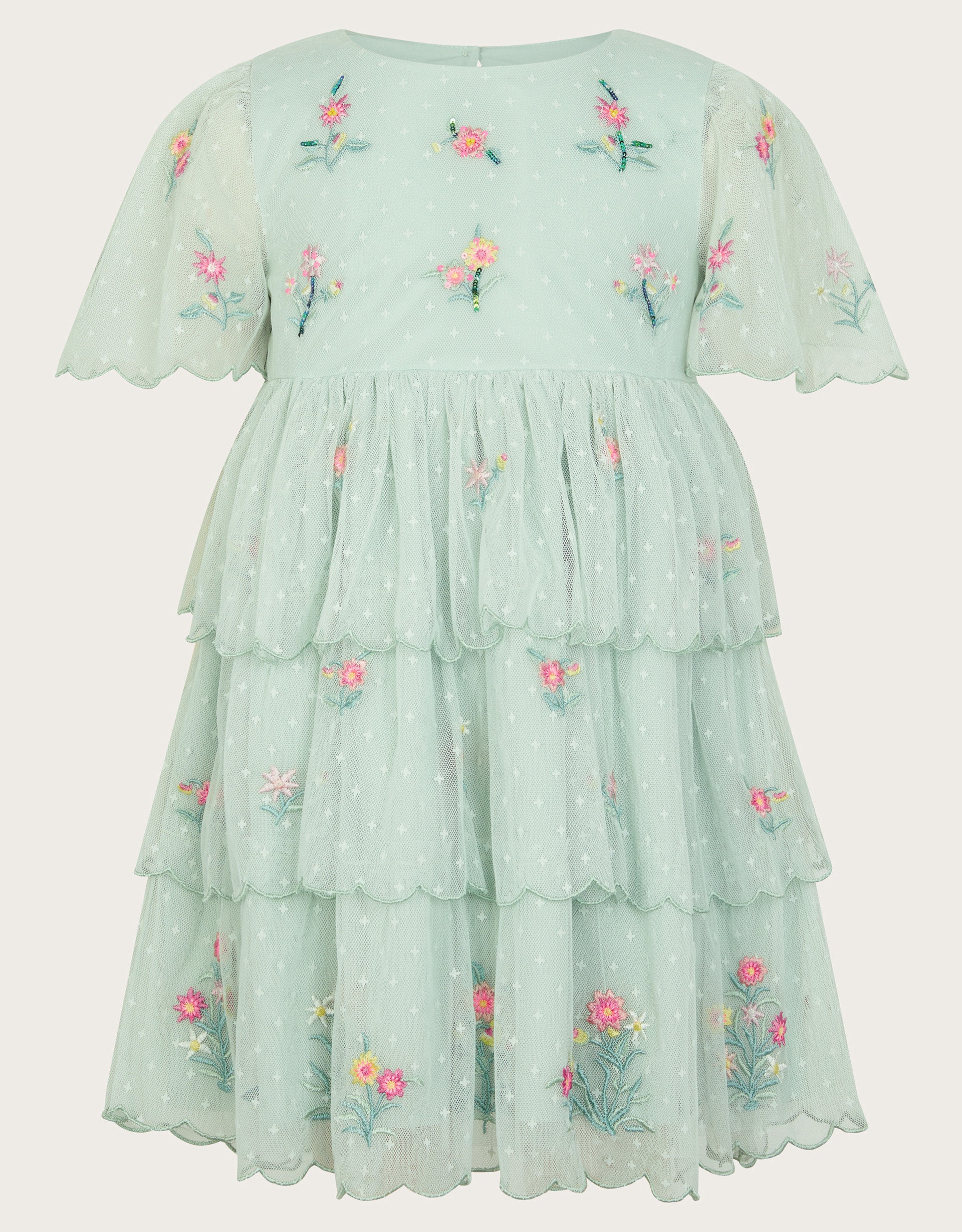 HALJINA - GREEN DOBBY MESH DRESS