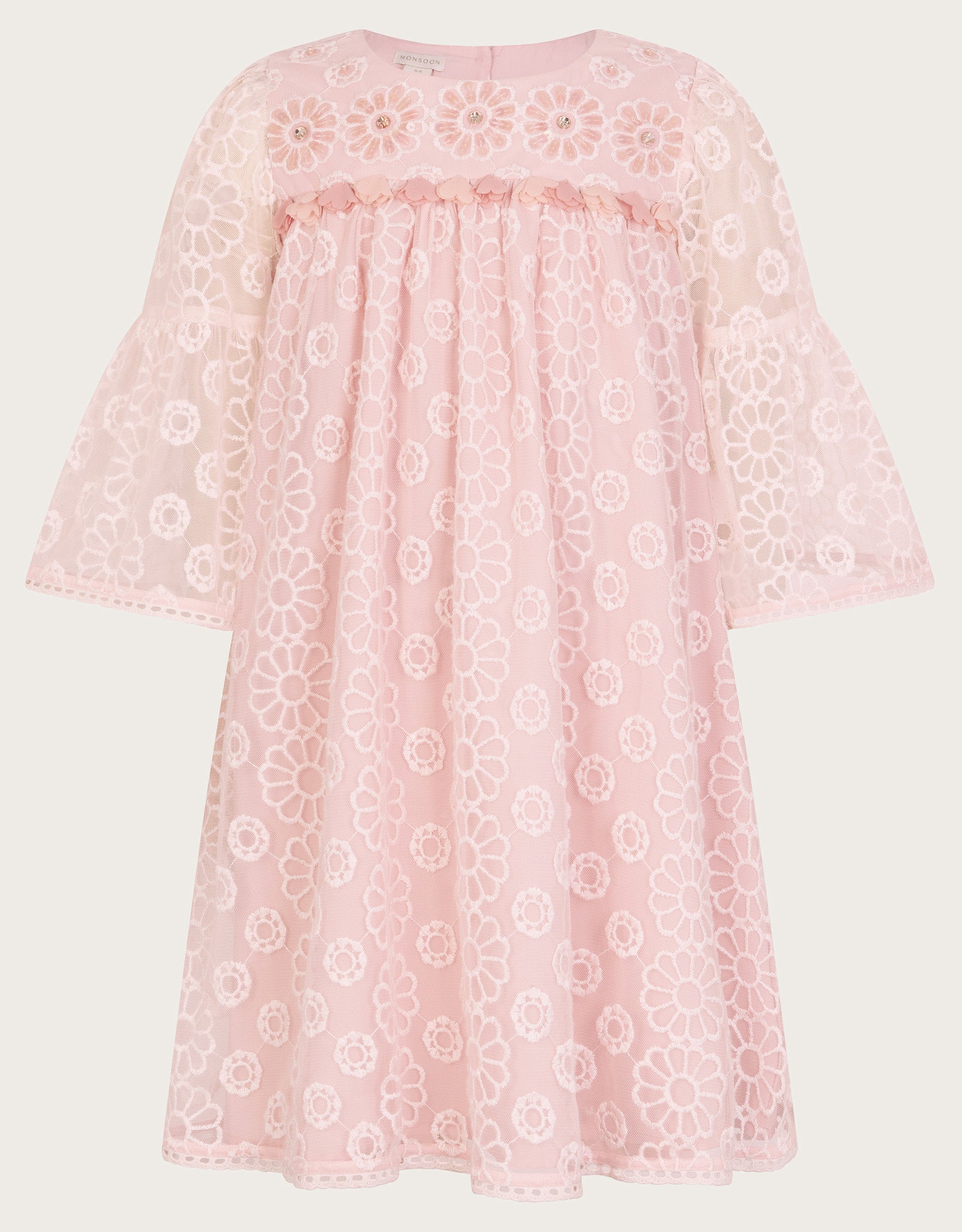 HALJINA - PINK 3D EMB DRESS