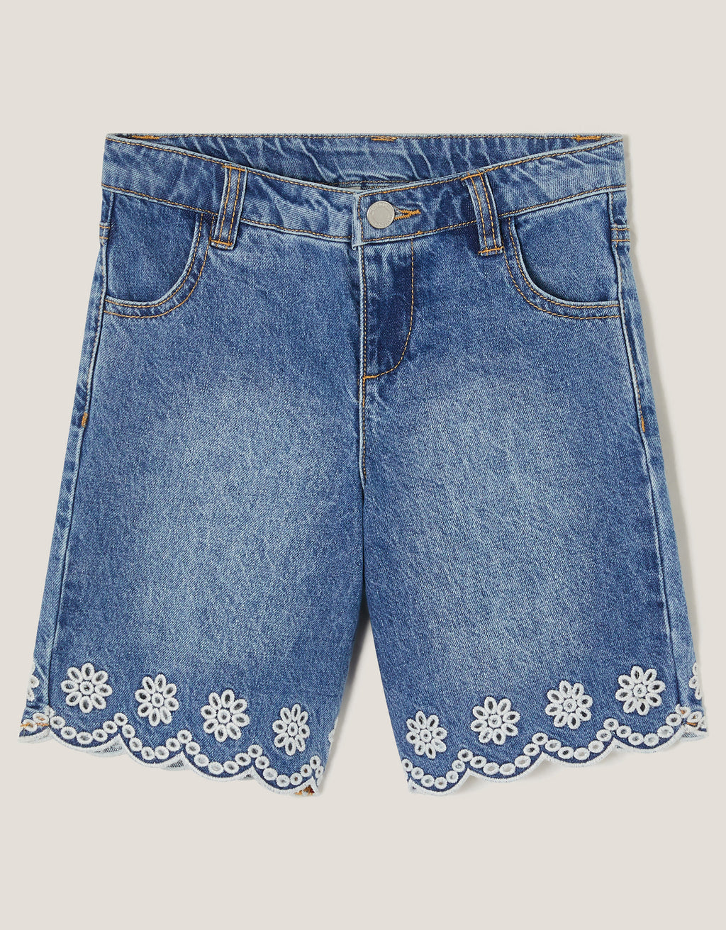 SORTS - BRODERIE SCALLOPED DENIM
