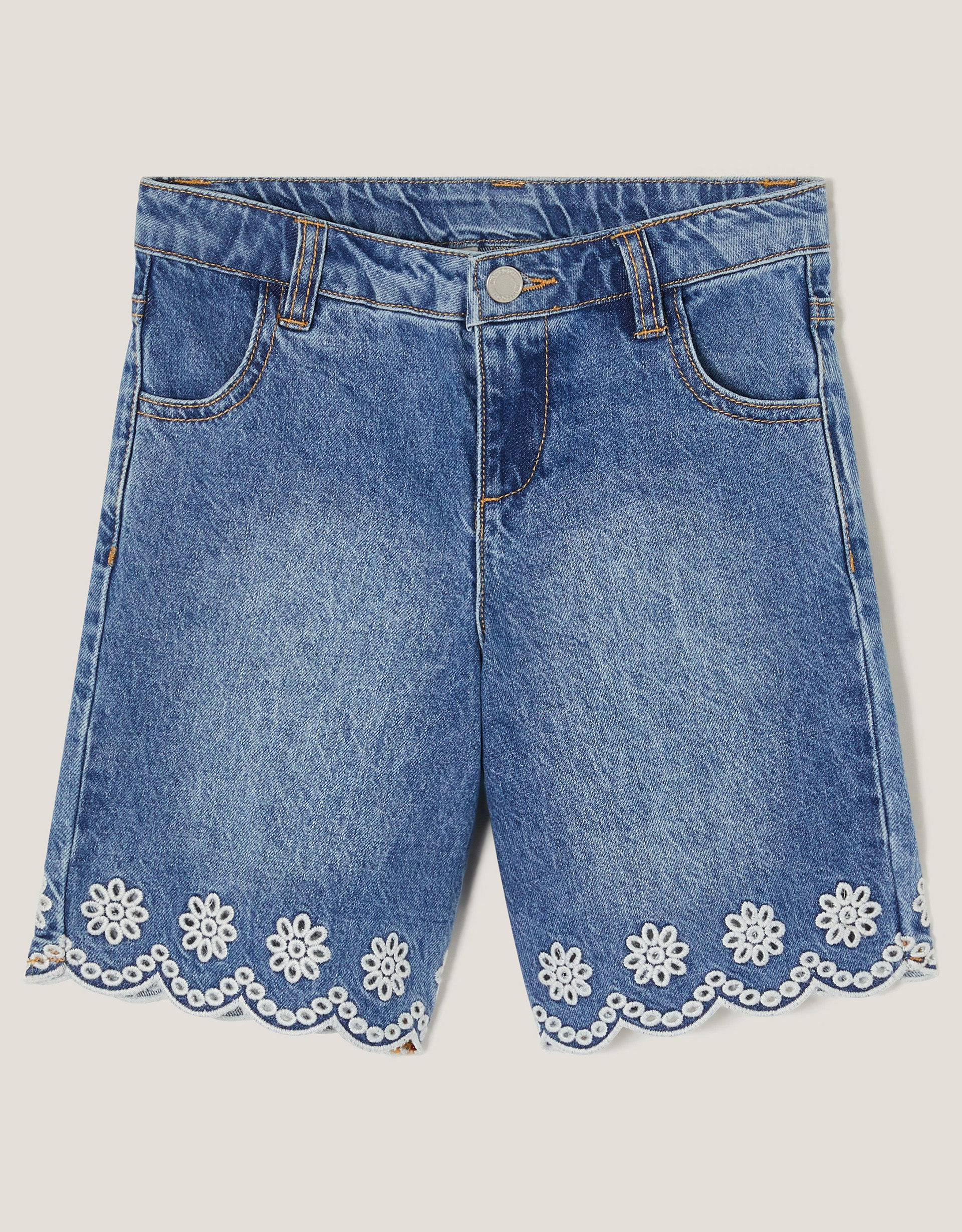 SORTS - BRODERIE SCALLOPED DENIM