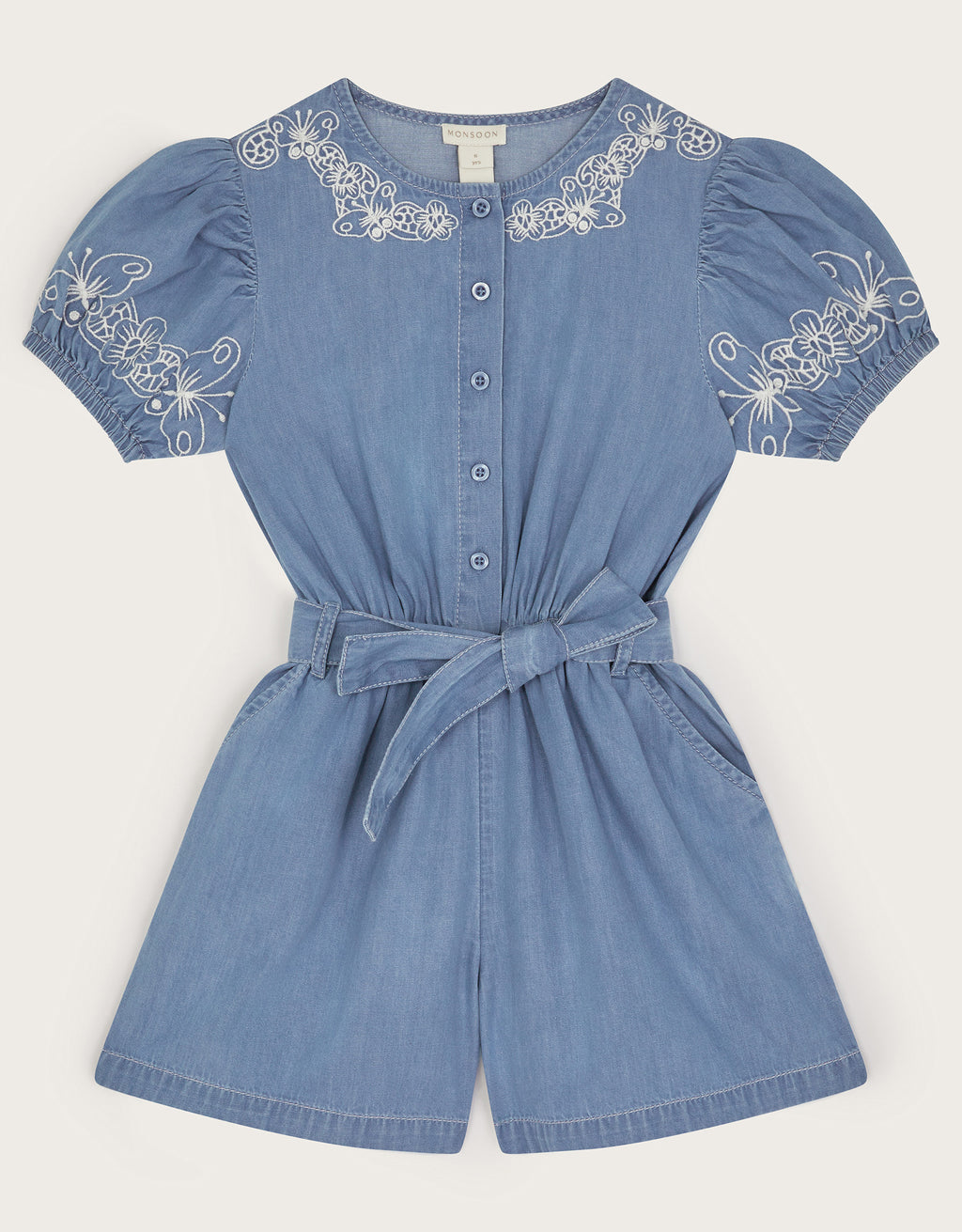 KOMBINEZON - CHAMBRAY EMB BELTED PLAYS