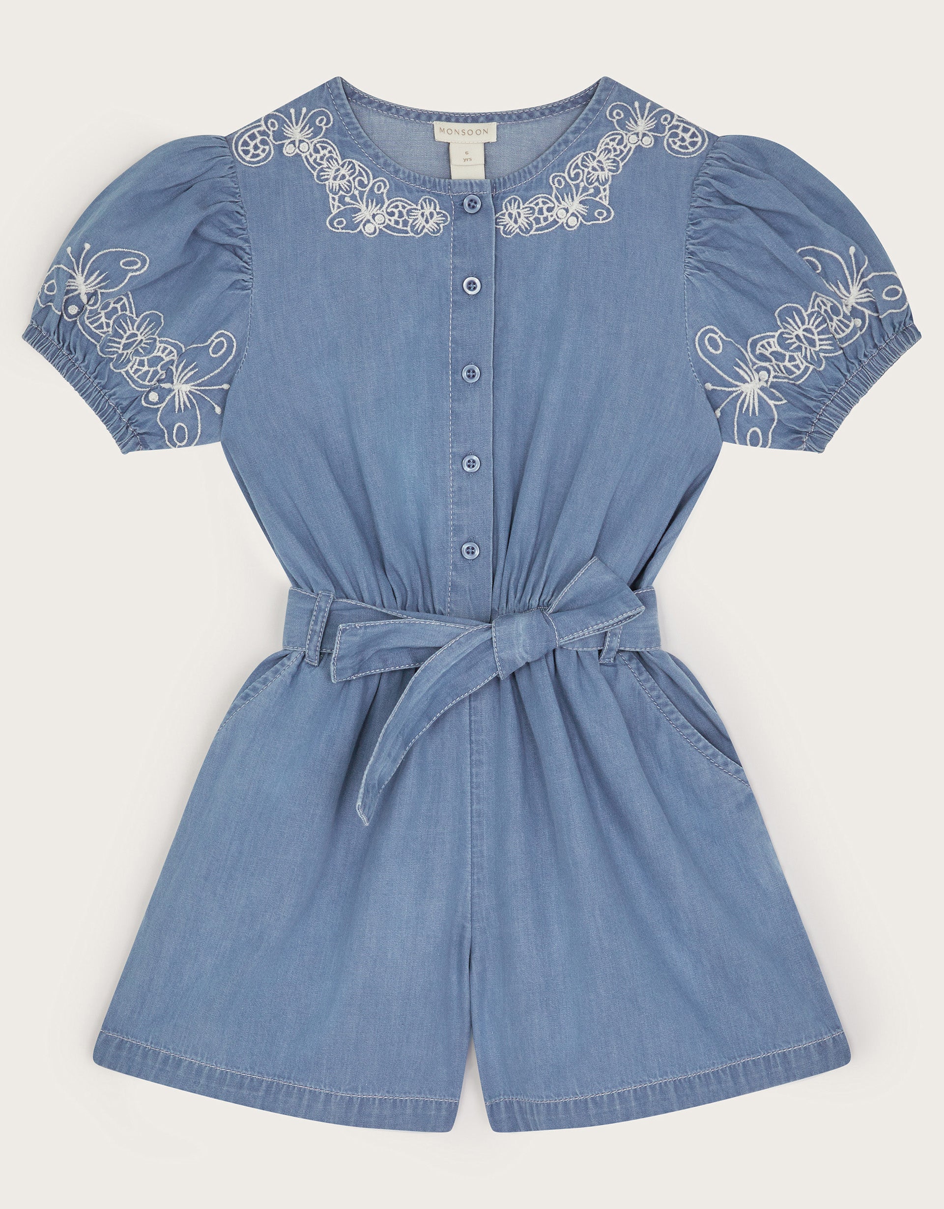 KOMBINEZON - CHAMBRAY EMB BELTED PLAYS