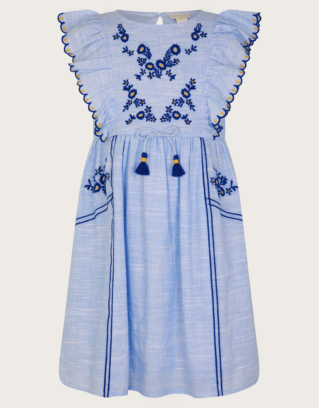 HALJINA - BLUE TICKING STRIPE EMB Y