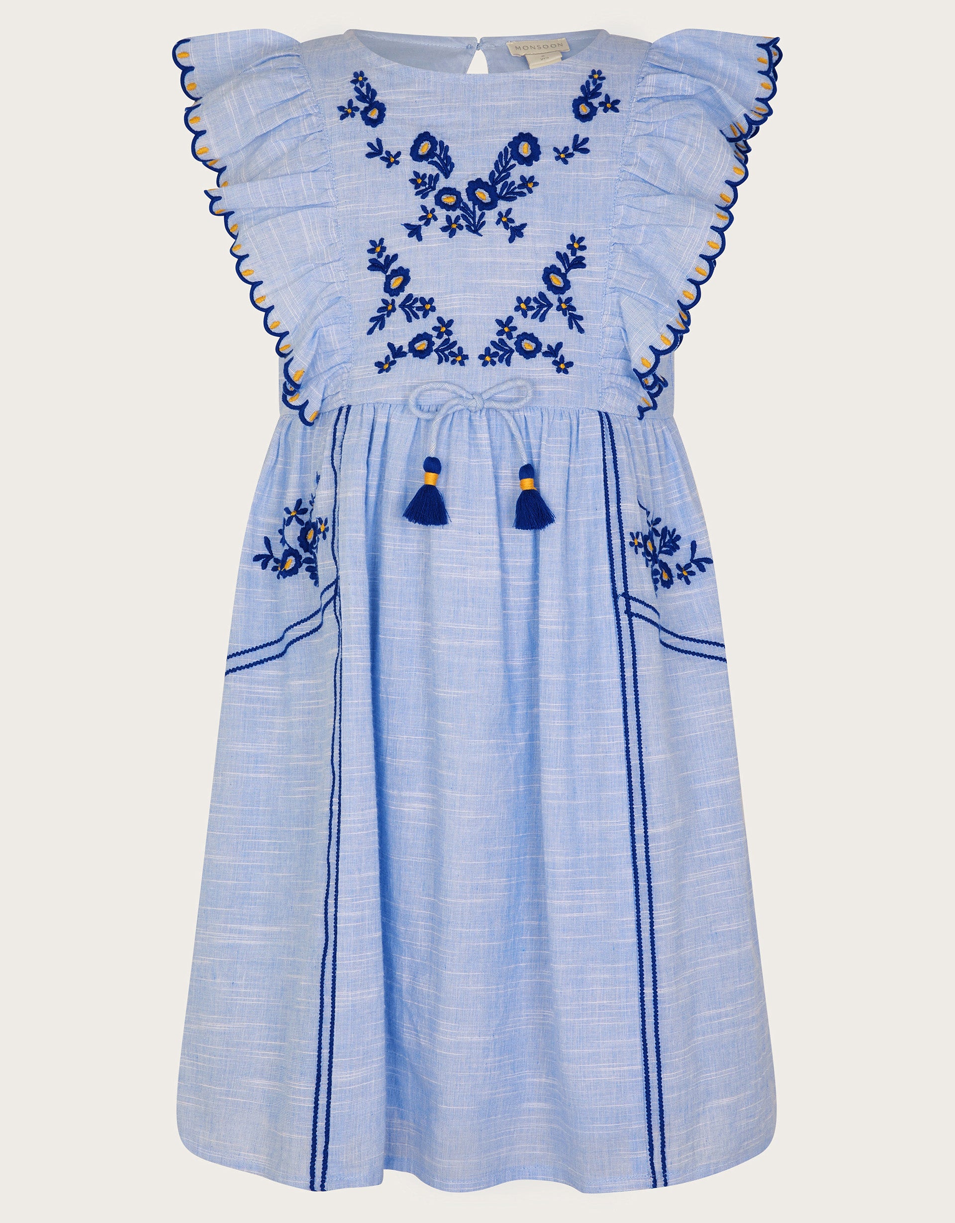 HALJINA - BLUE TICKING STRIPE EMB Y