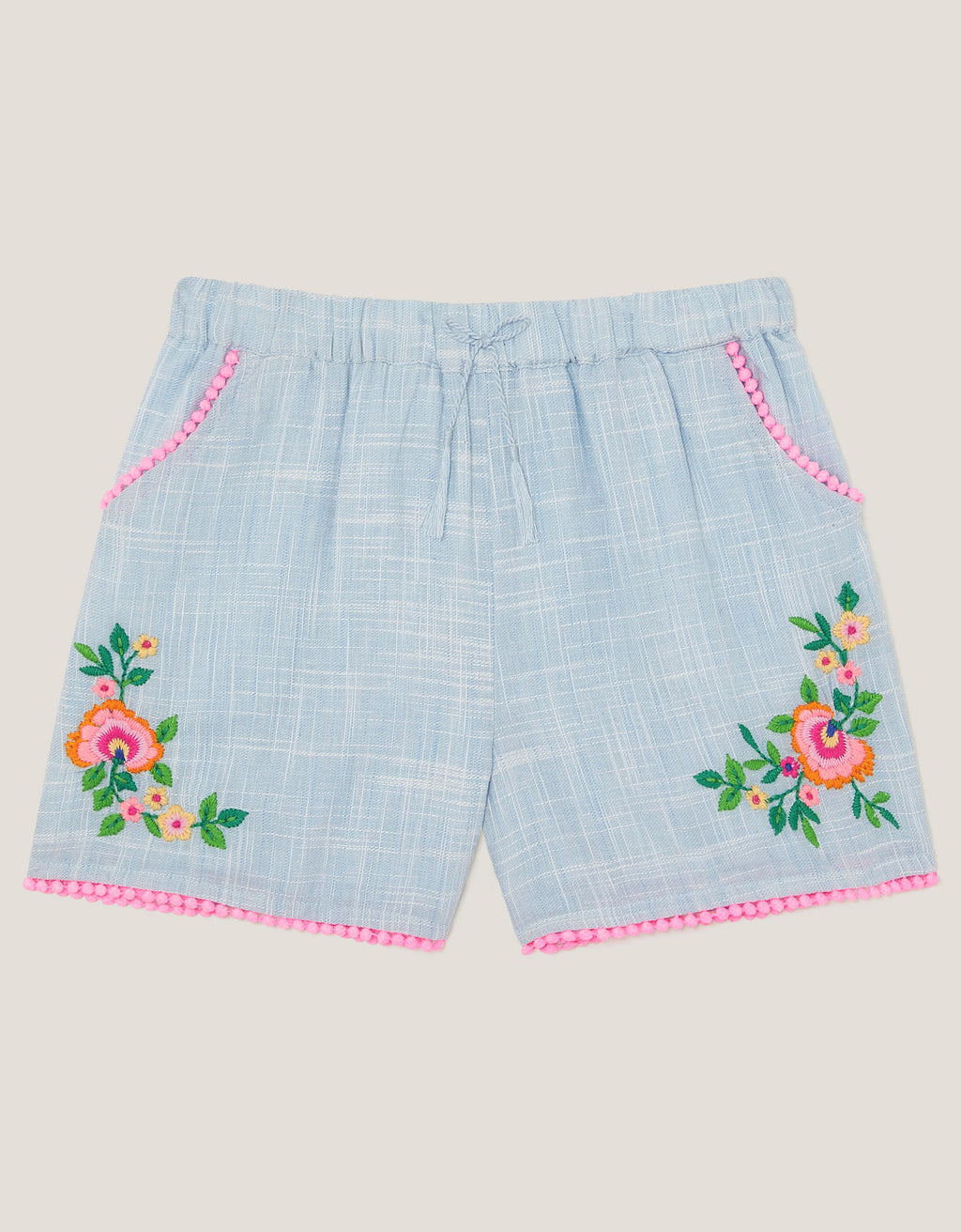 SORTS - FLORAL EMBROIDERED SLUB