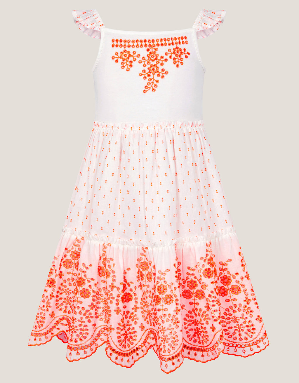 HALJINA - WHITE NEON BRODERIE DRESS