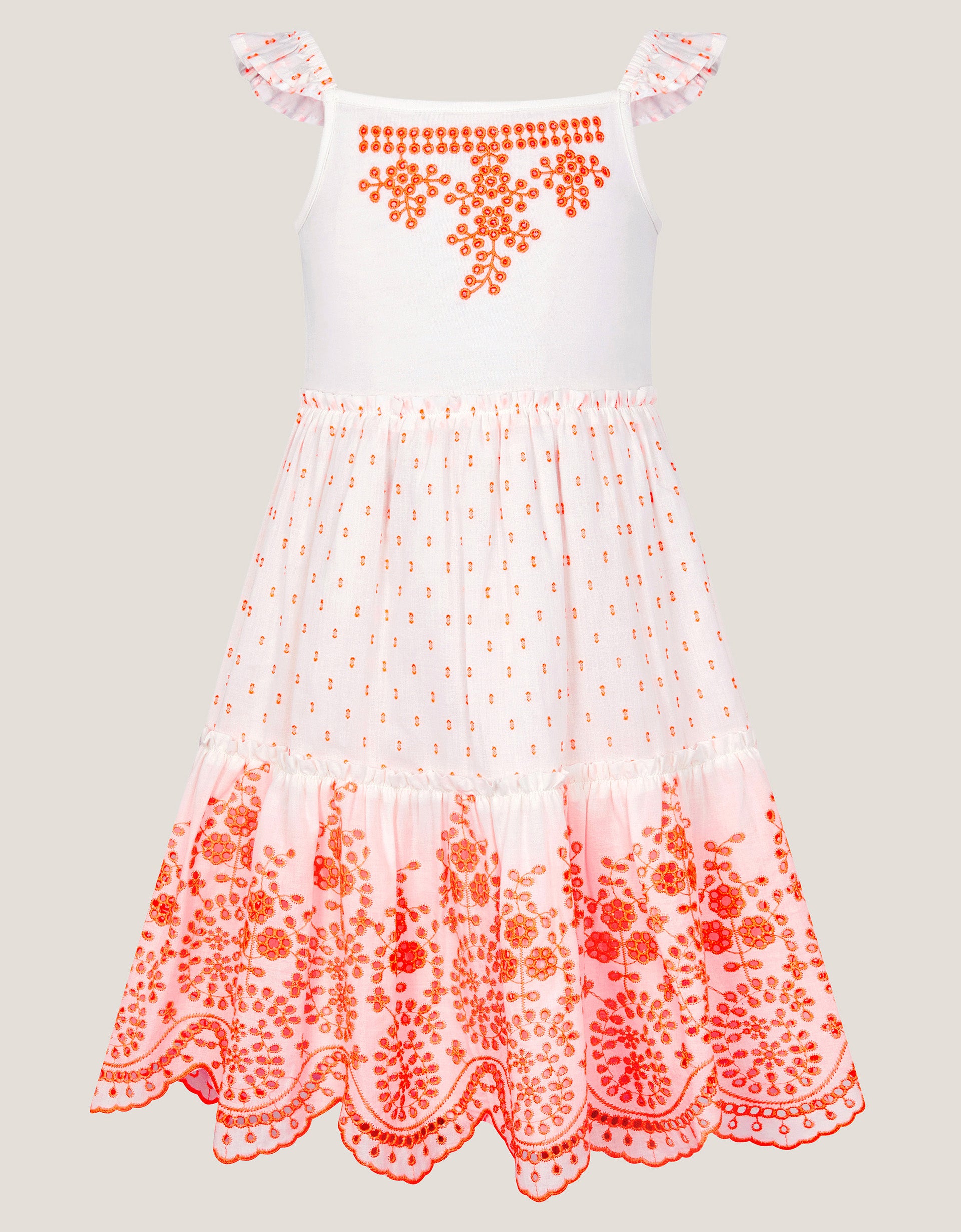 HALJINA - WHITE NEON BRODERIE DRESS