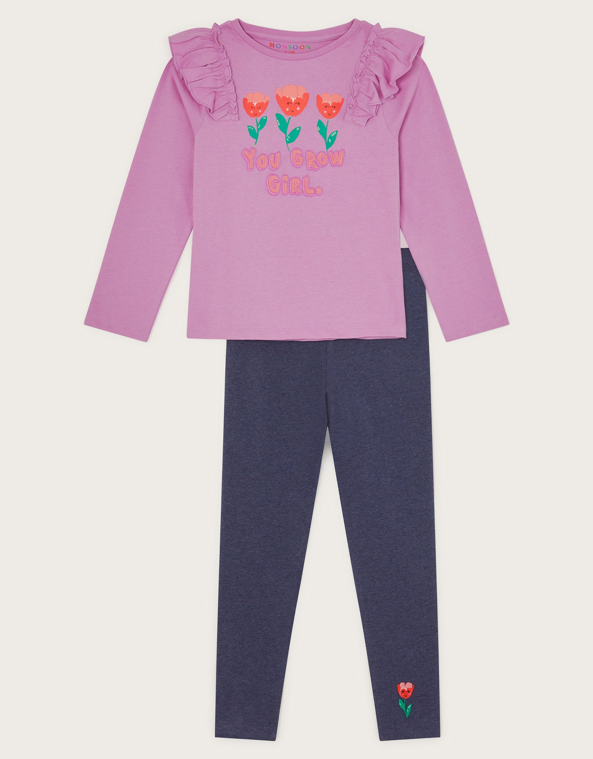 SET - LS TEE FRILLS & LEGGINGS