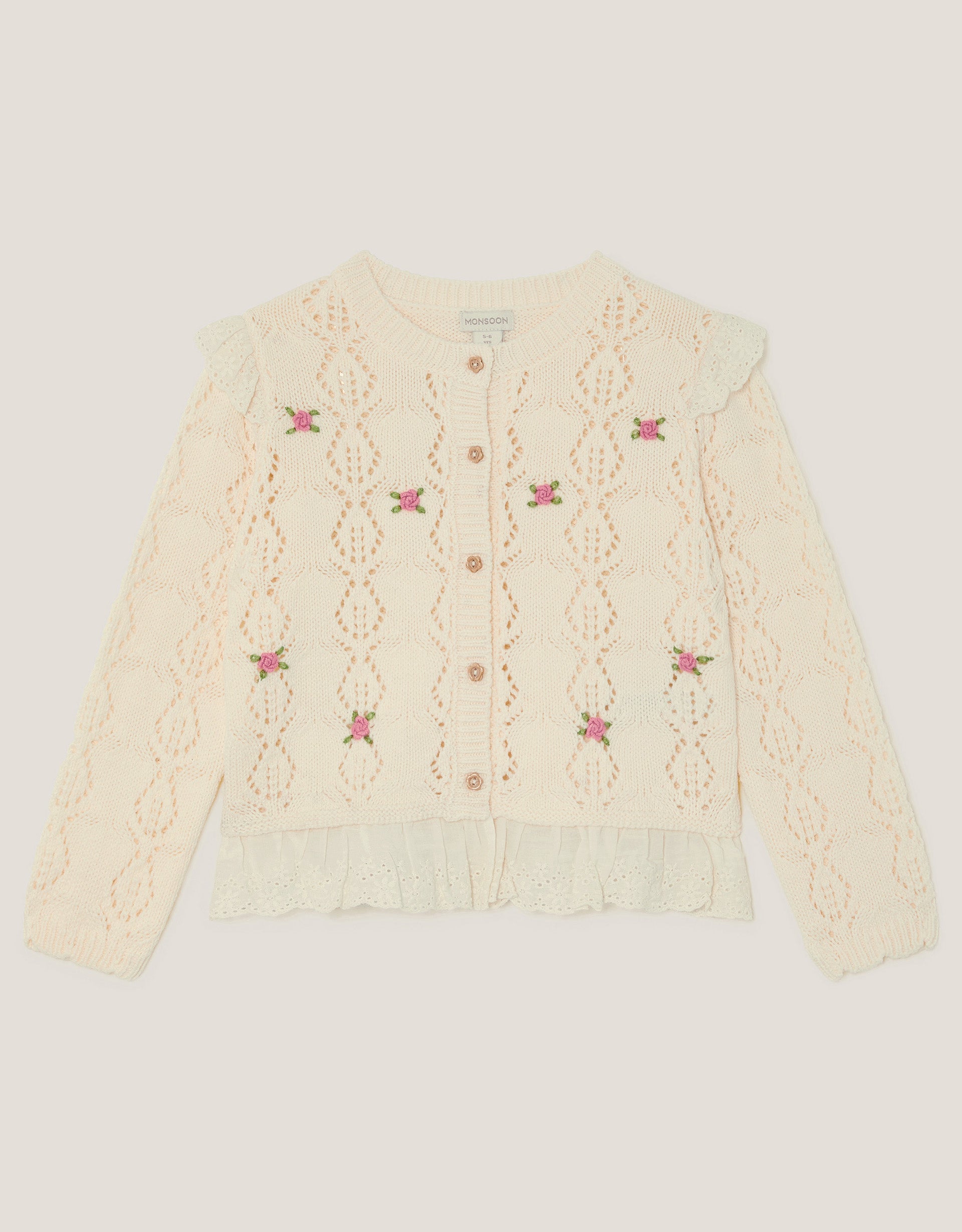 KARDIGAN - EMBROIDERED FRILL BROIDER